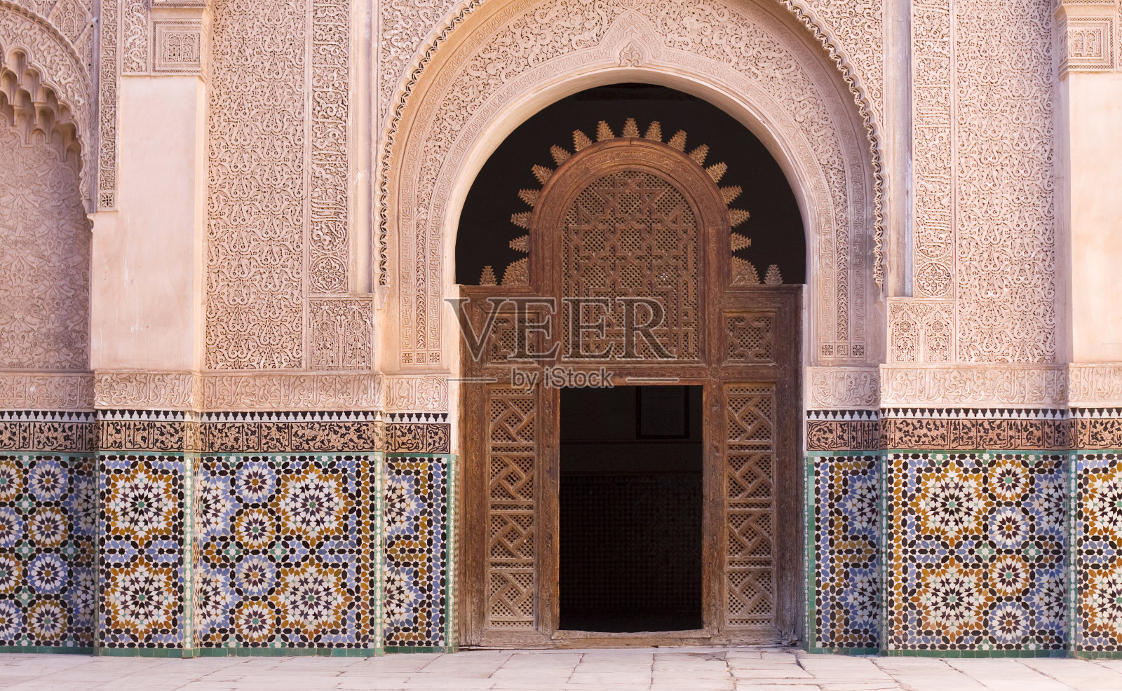 本·优素福·马德拉萨，马拉喀什，摩洛哥照片摄影图片