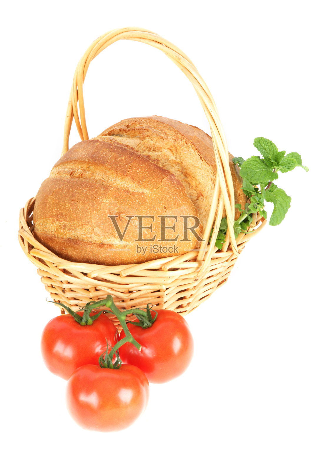 面包和西红柿照片摄影图片
