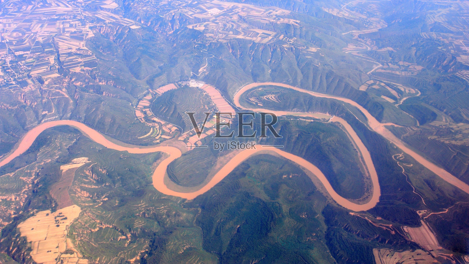 航拍中国黄河照片摄影图片