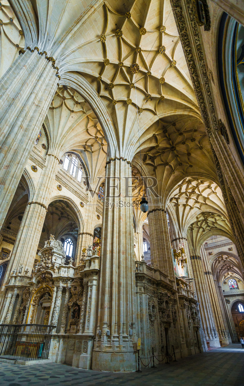 西班牙萨拉曼卡新大教堂的柱子照片摄影图片