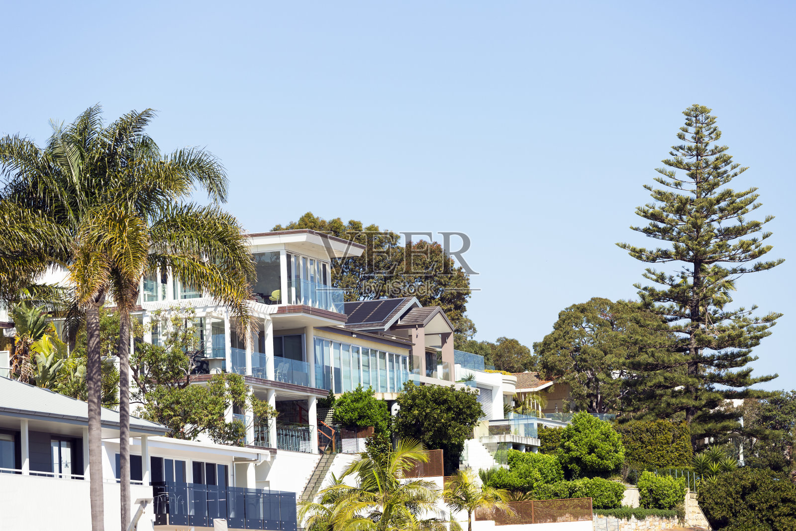 豪华别墅，美丽的海岸小镇Cronulla，澳大利亚悉尼，复制空间照片摄影图片