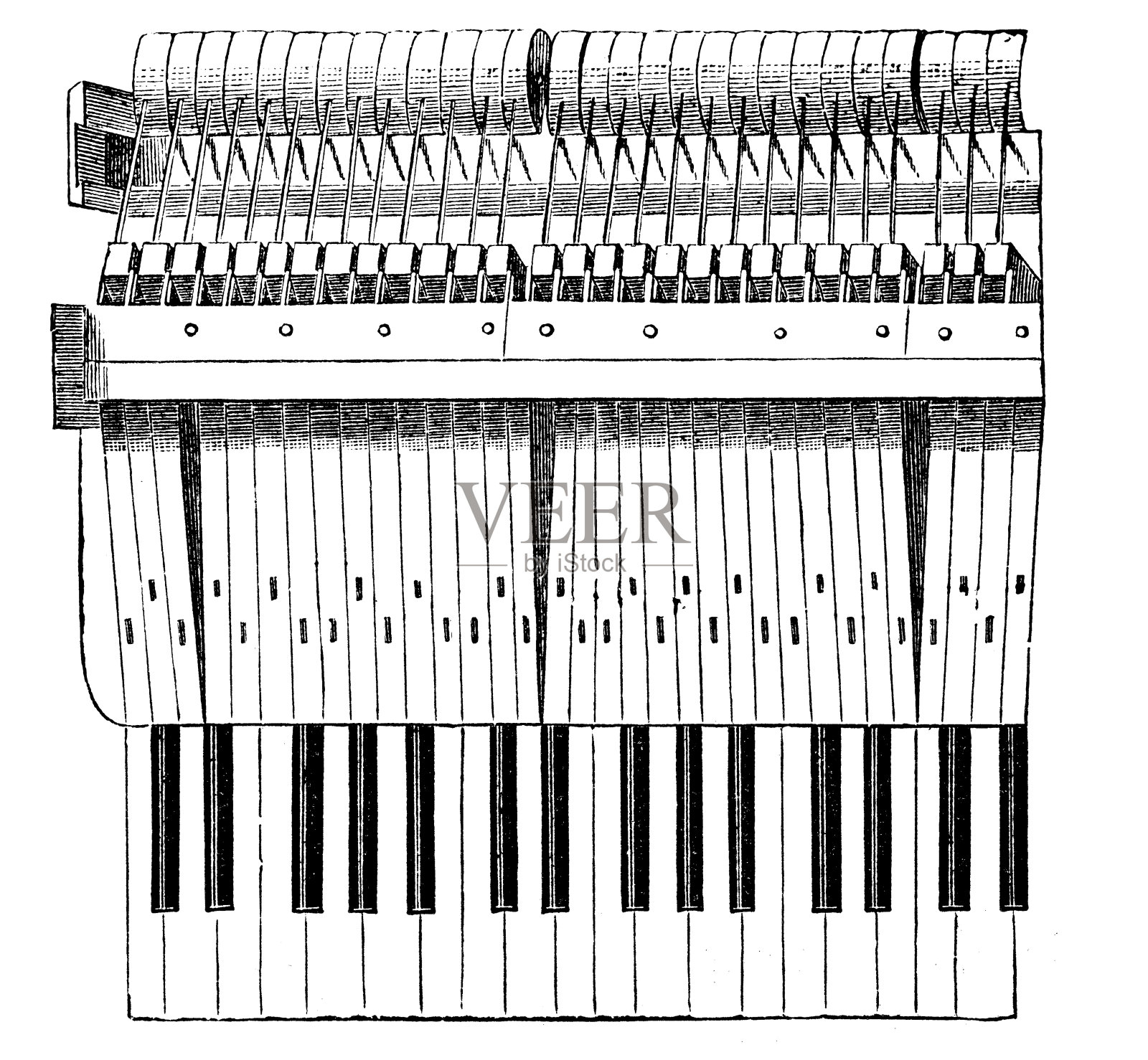 古董乐器插图:钢琴设计元素图片