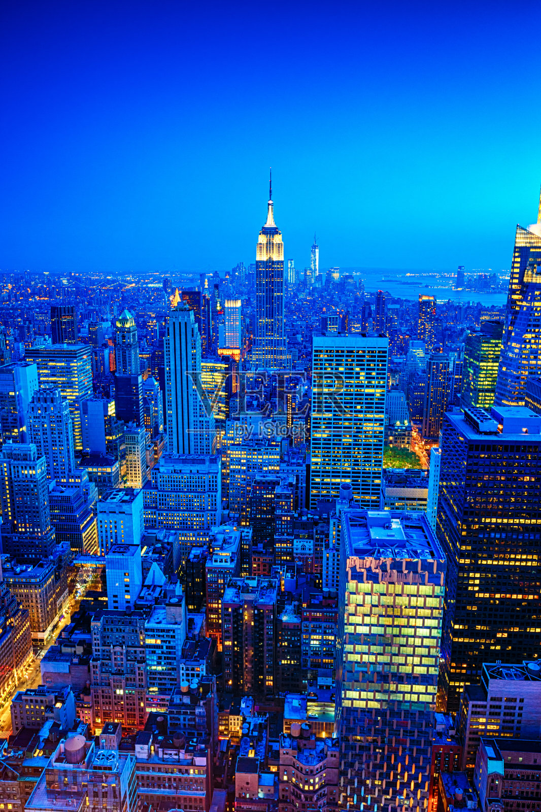 美国纽约中城和下曼哈顿天际线照片摄影图片