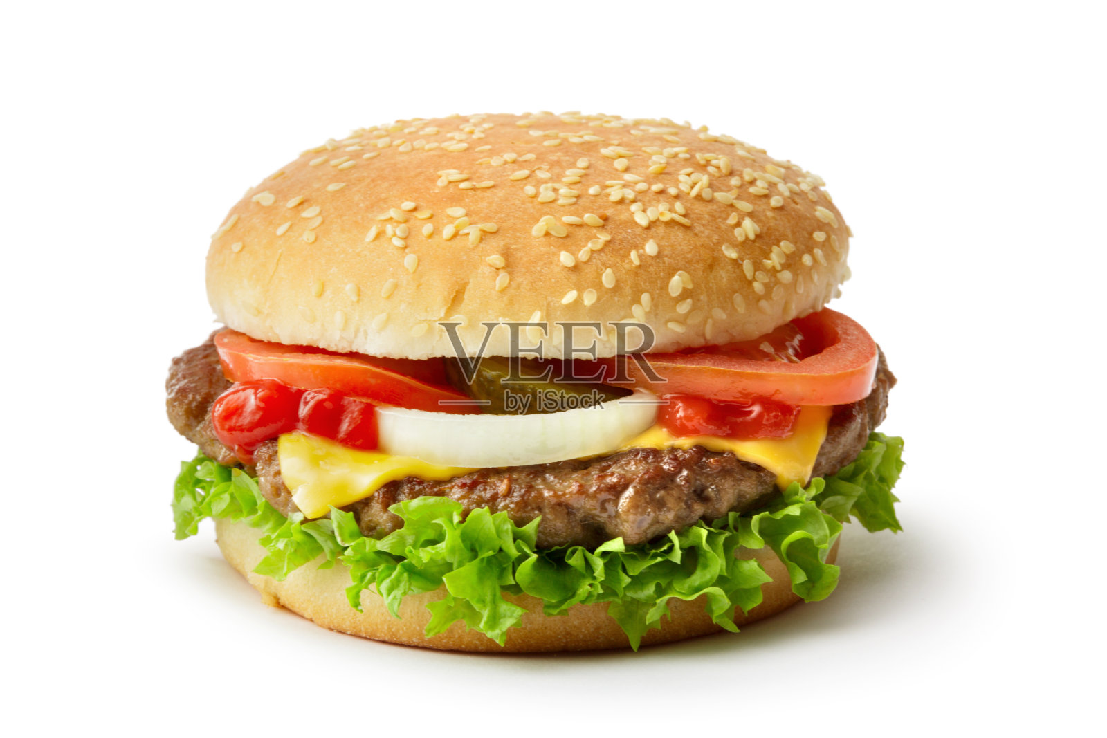 零食:汉堡孤立的白色背景照片摄影图片