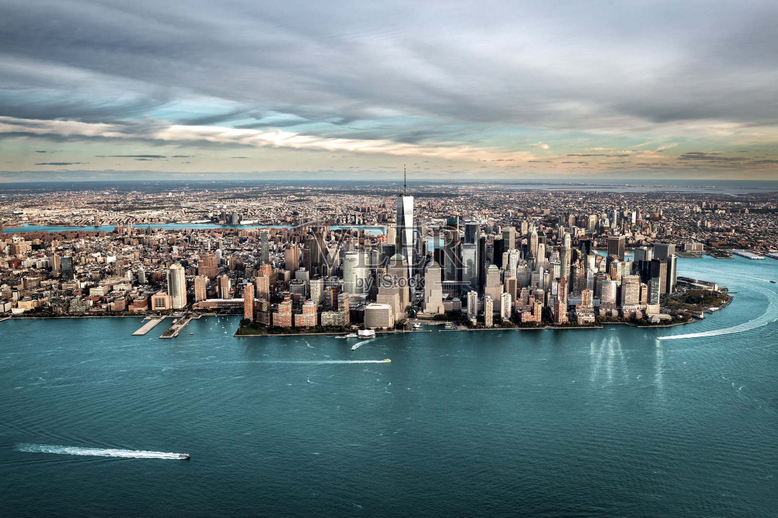 曼哈顿岛鸟瞰图照片摄影图片