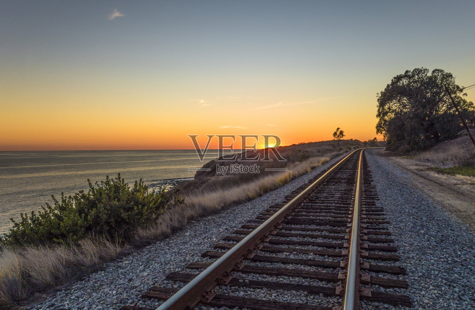 加州沿海铁路照片摄影图片