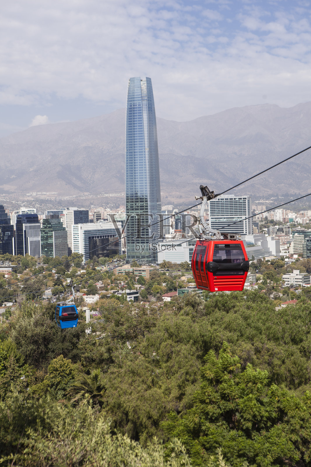 智利圣地亚哥的缆车照片摄影图片