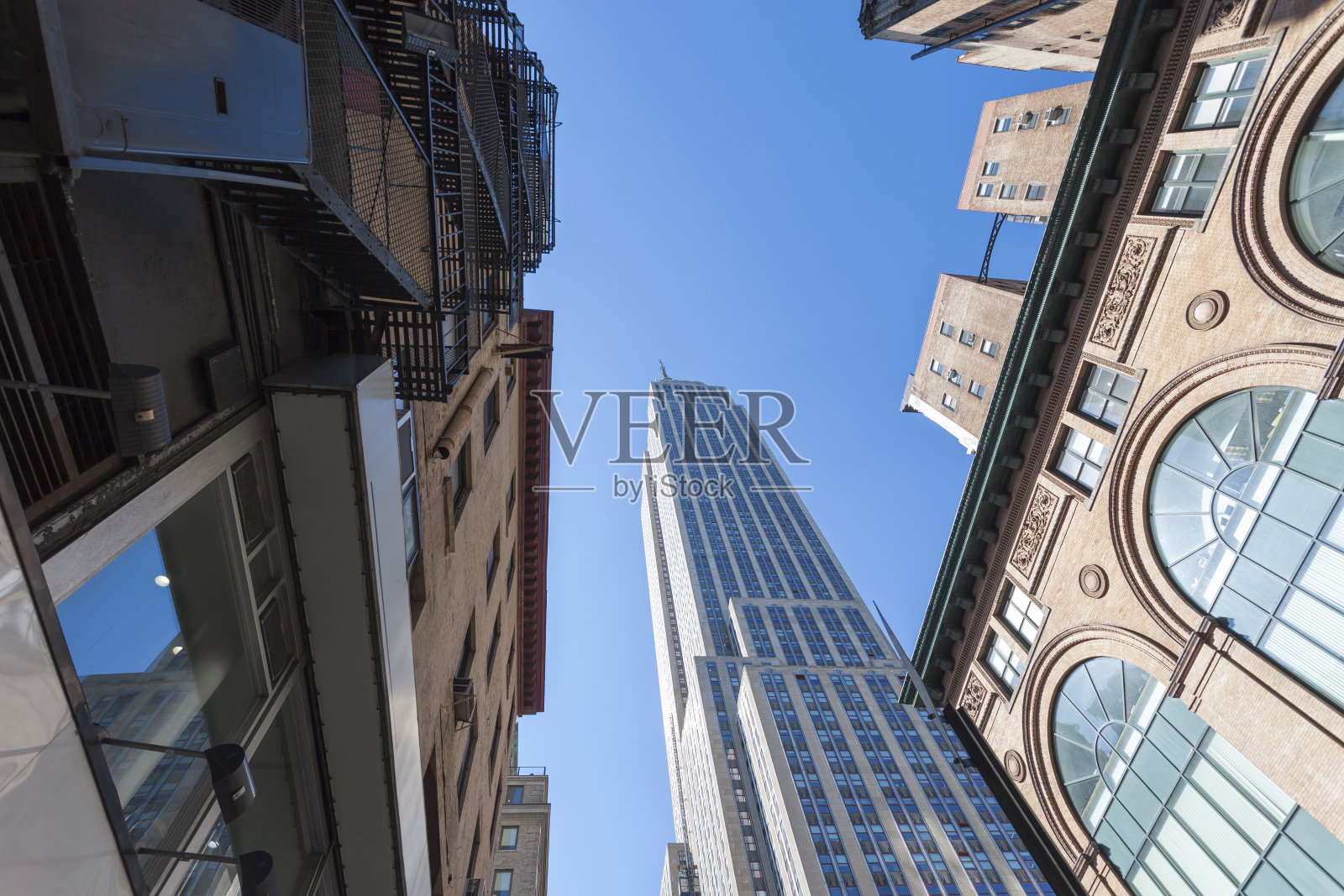 曼哈顿的建筑和帝国大厦，纽约照片摄影图片