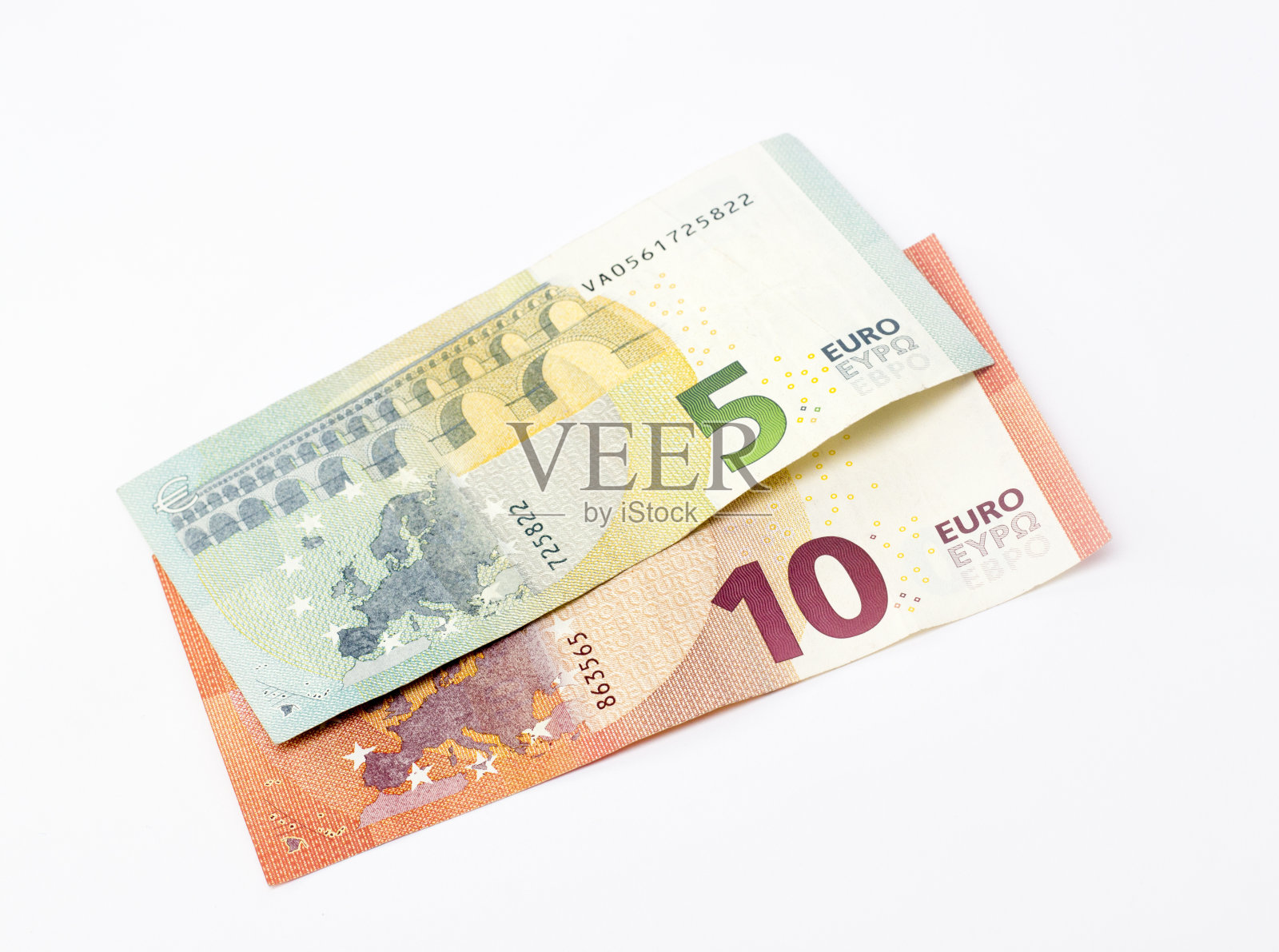 高视角5和10欧元钞票照片摄影图片