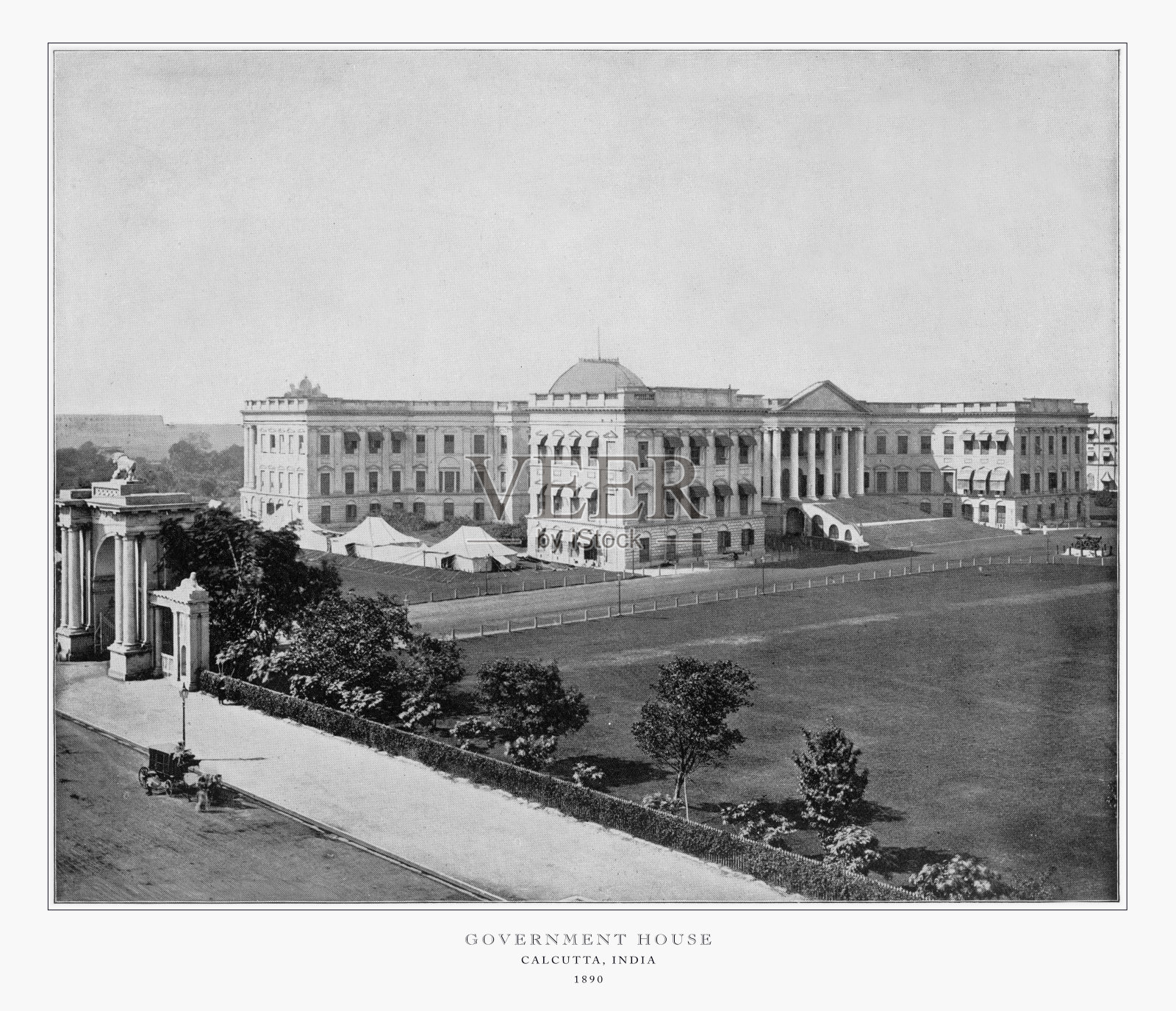 政府大楼，加尔各答，印度，古印度照片，1893照片摄影图片
