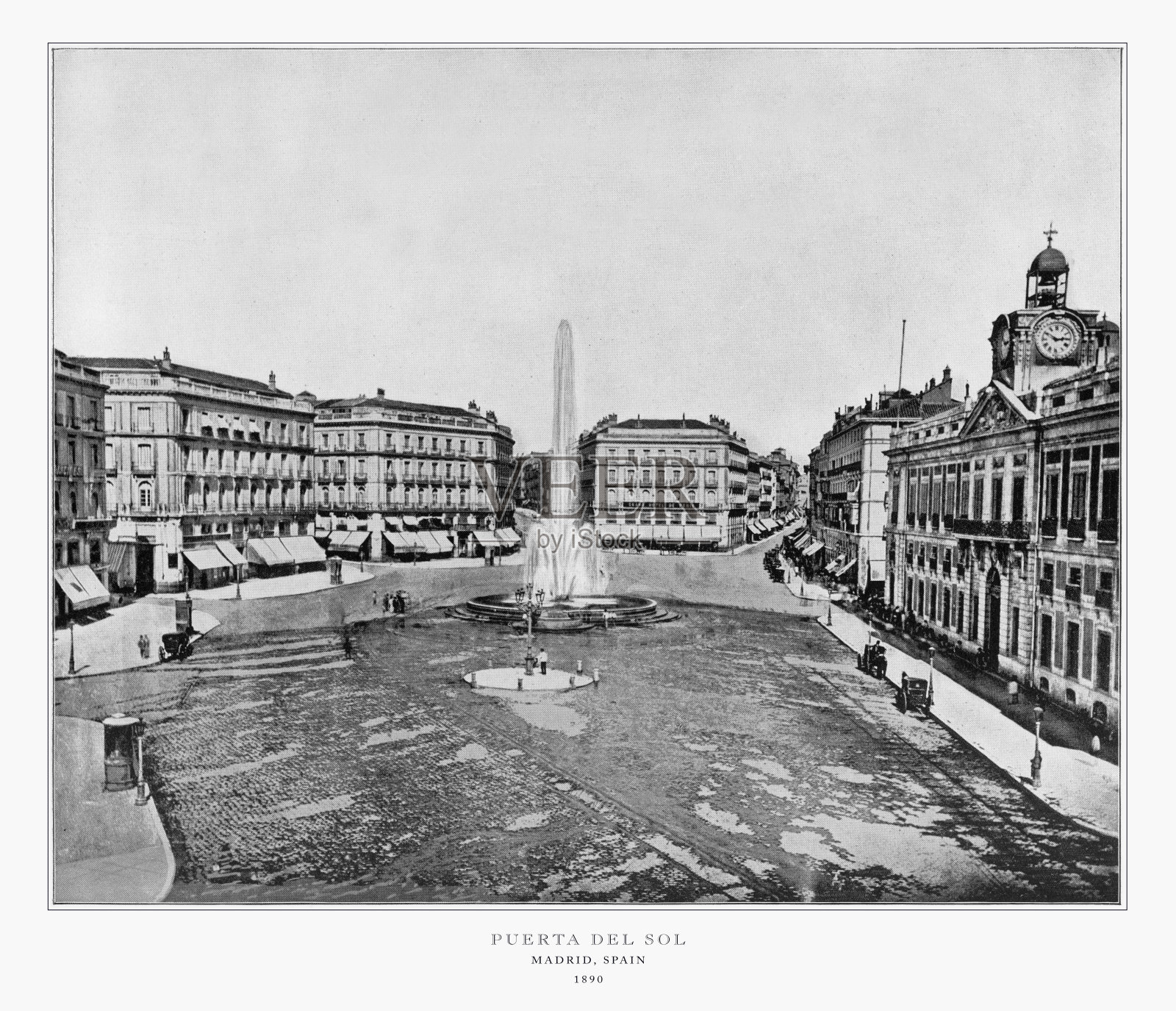 太阳门，马德里，西班牙，古代西班牙照片，1893照片摄影图片