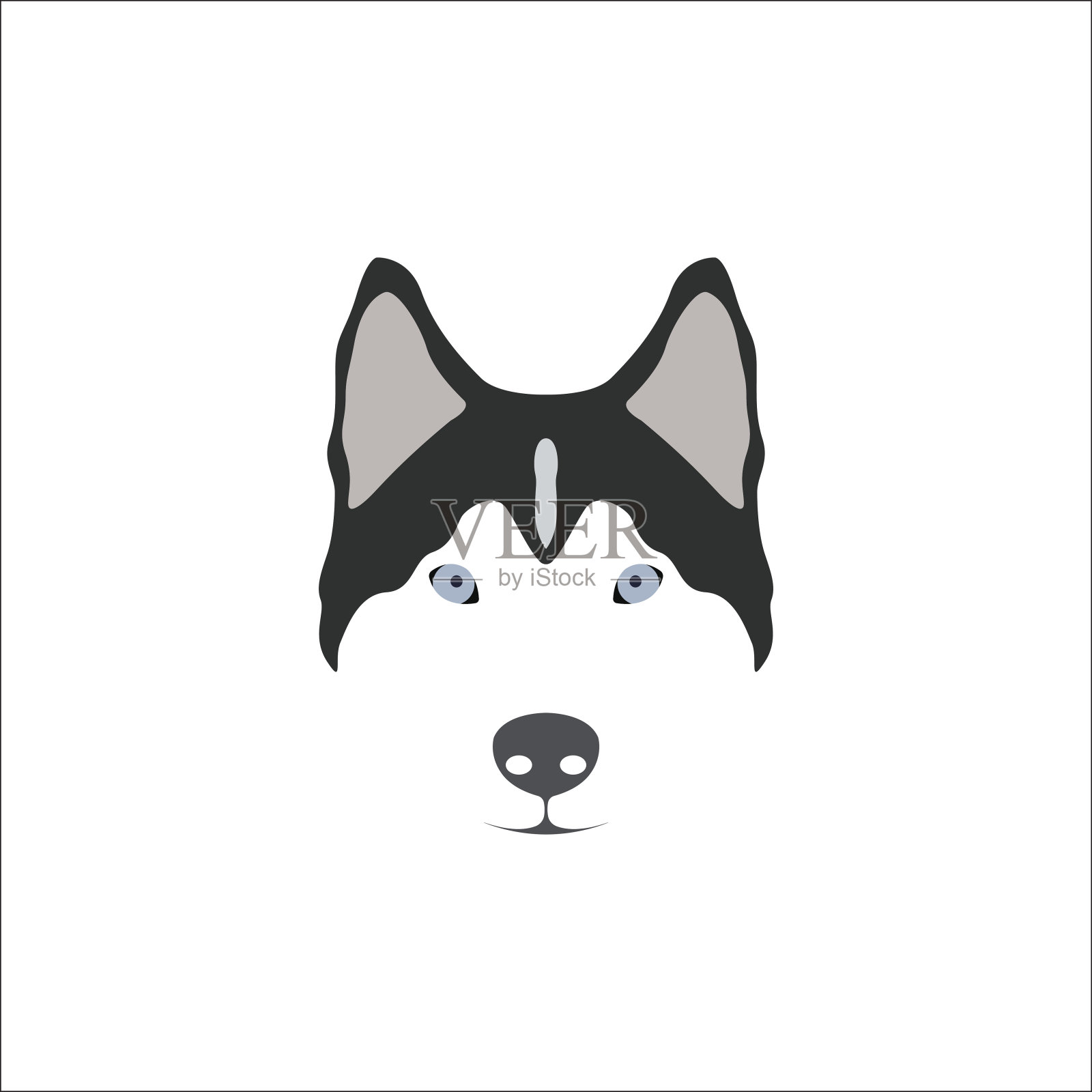 西伯利亚雪橇犬的头。矢量插图。插画图片素材