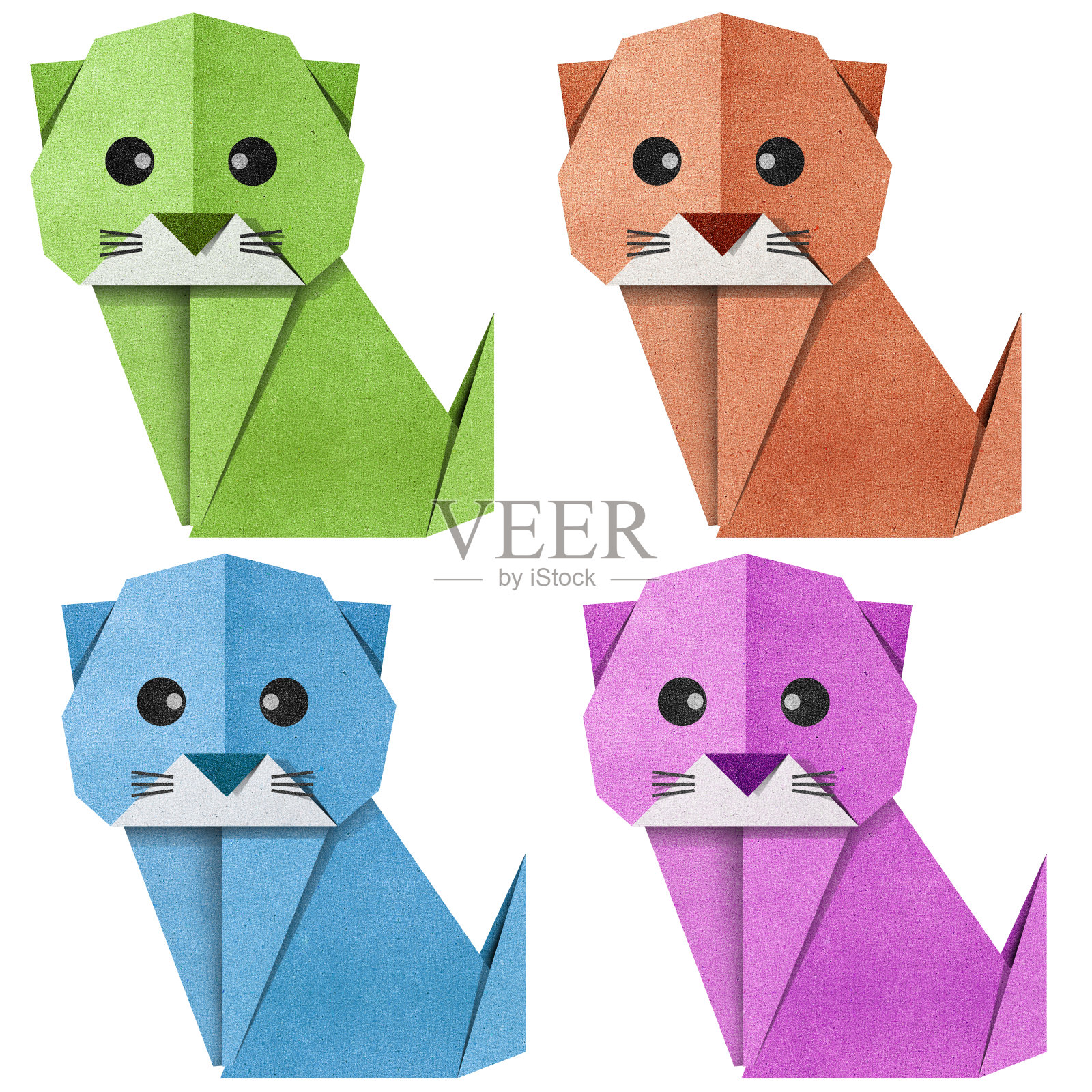 折纸猫再生纸工艺品插画图片素材