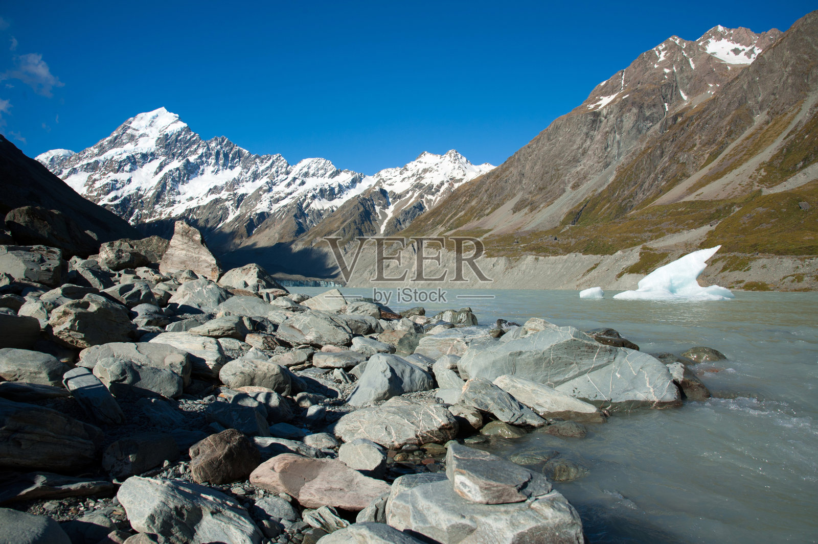 新西兰库克山国家公园的景色和冰川照片摄影图片