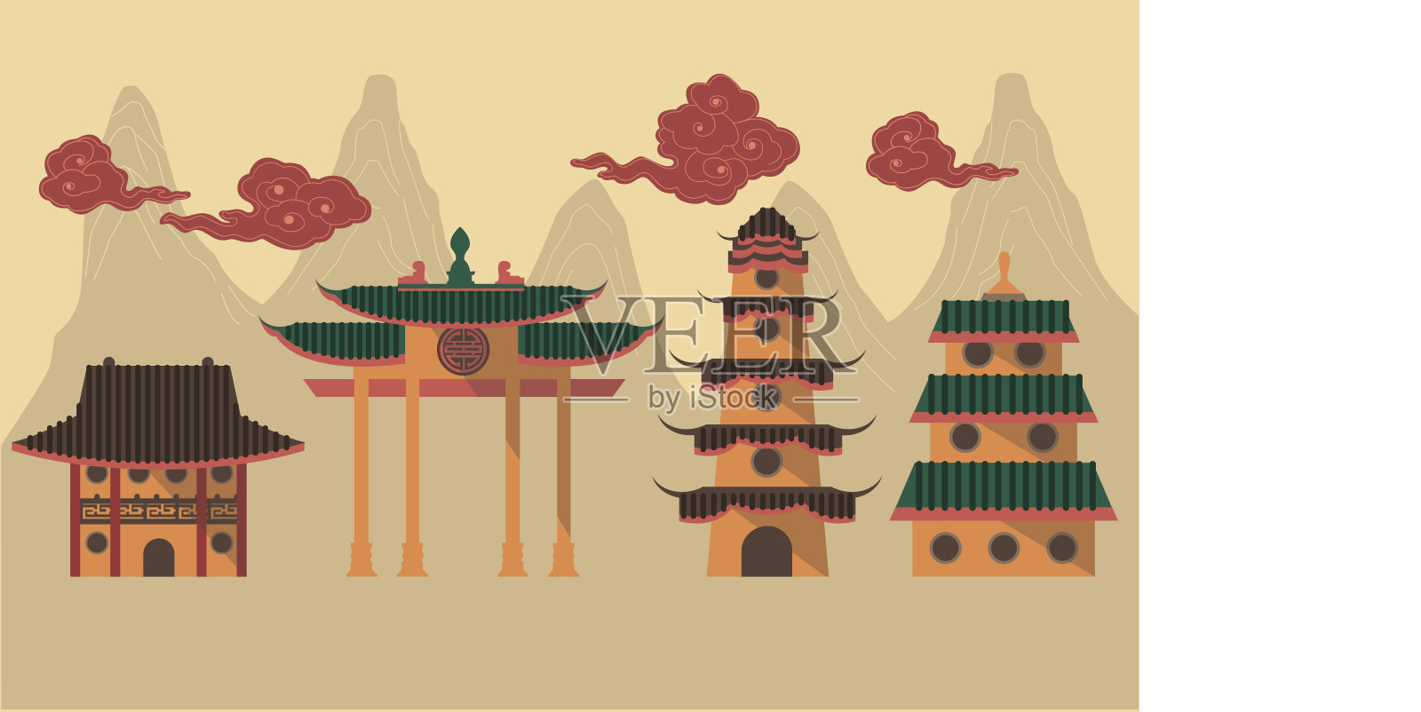 中国的寺庙设计模板素材