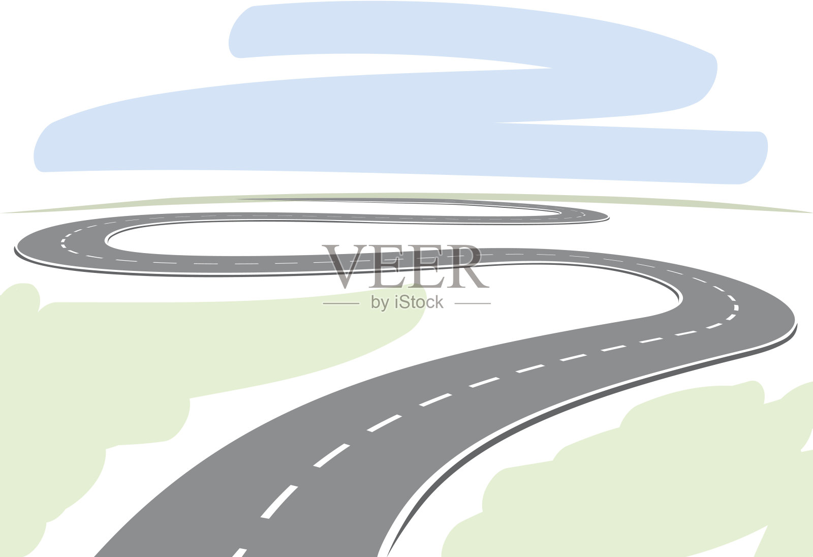 抽象的蜿蜒的公路插画图片素材