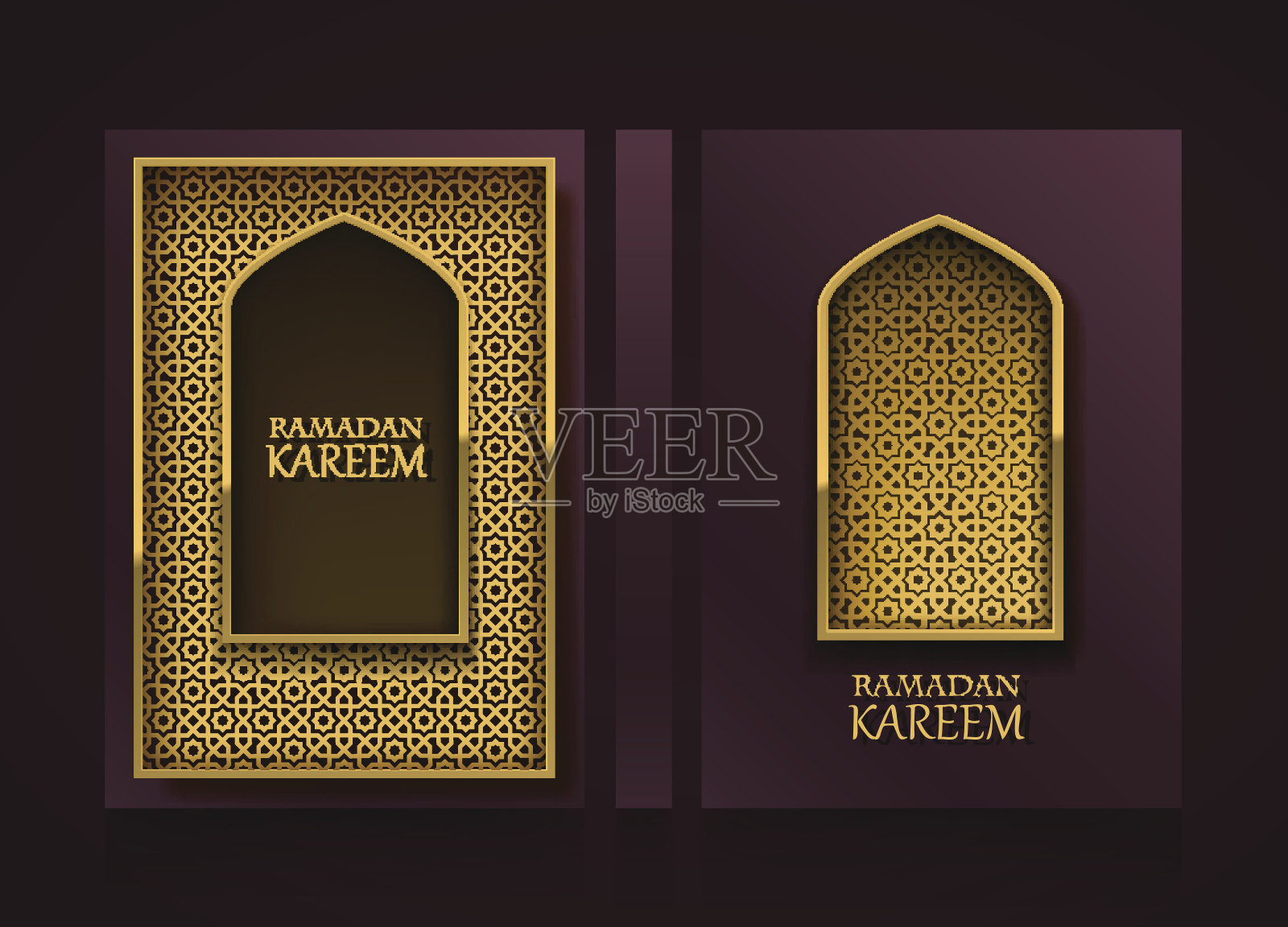 现代垂直横幅，斋月Kareem封面，穆巴拉克传单背景，模板设计元素，矢量插图设计模板素材