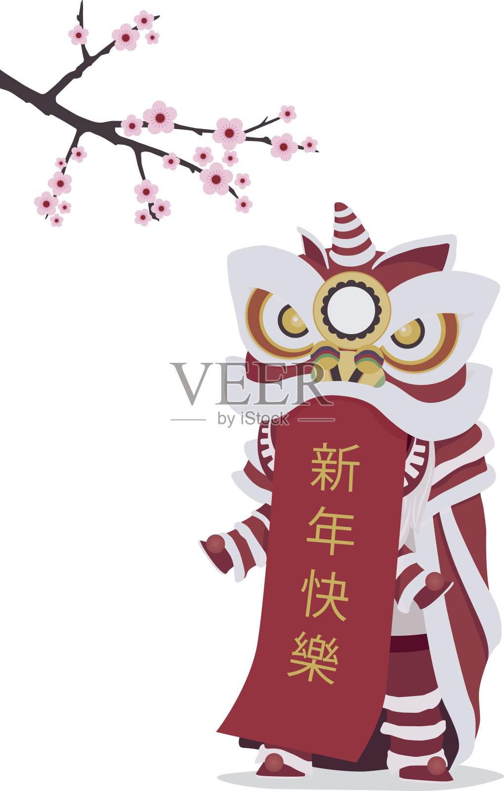 中国舞狮02插画图片素材