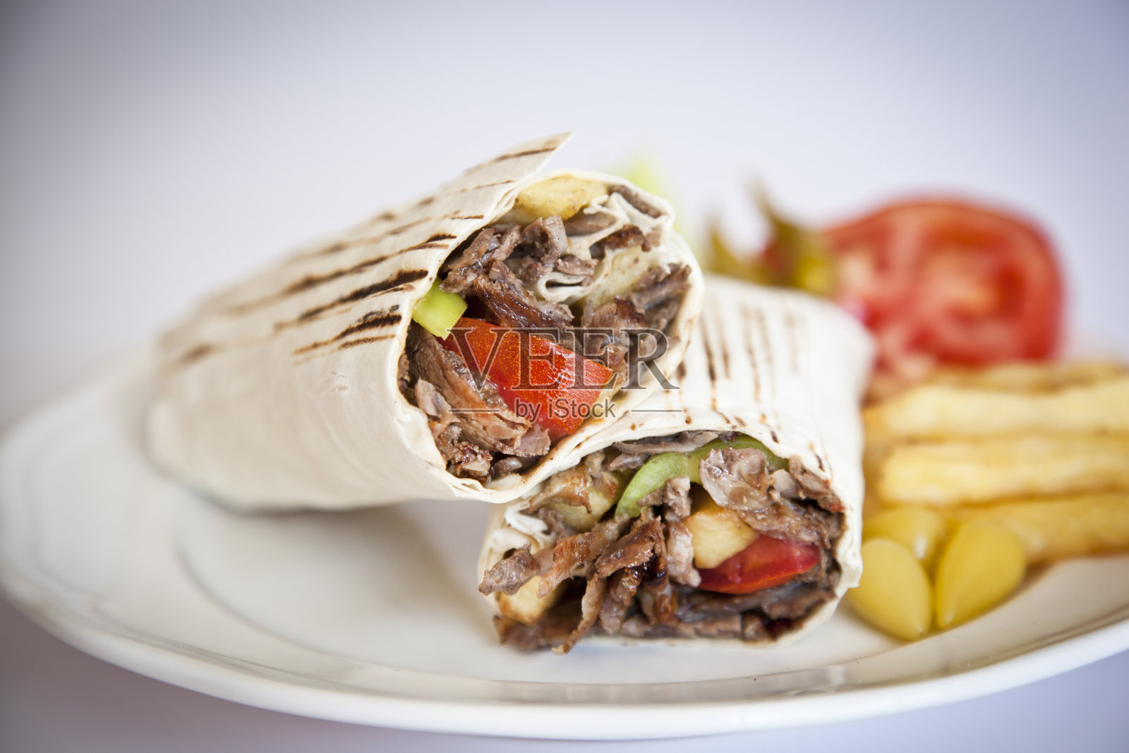 东方传统shawarma土耳其doner durum照片摄影图片