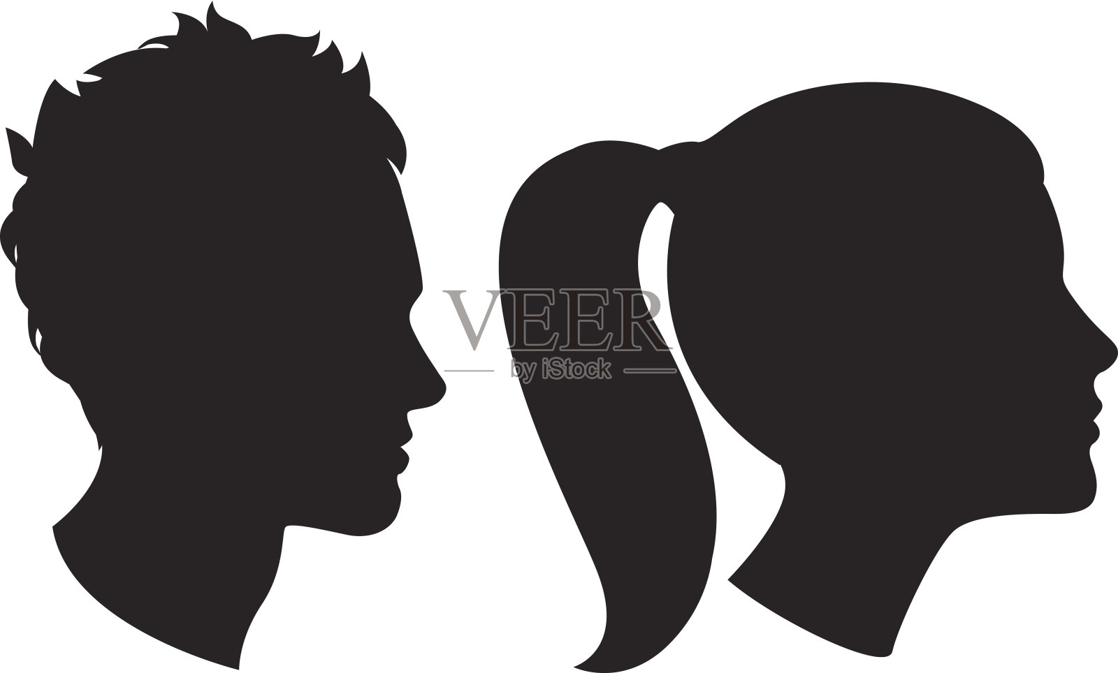 女人和男人的头像设计元素图片