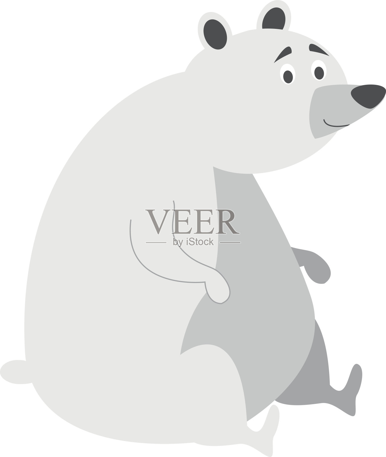 可爱的卡通北极熊矢量插图设计元素图片