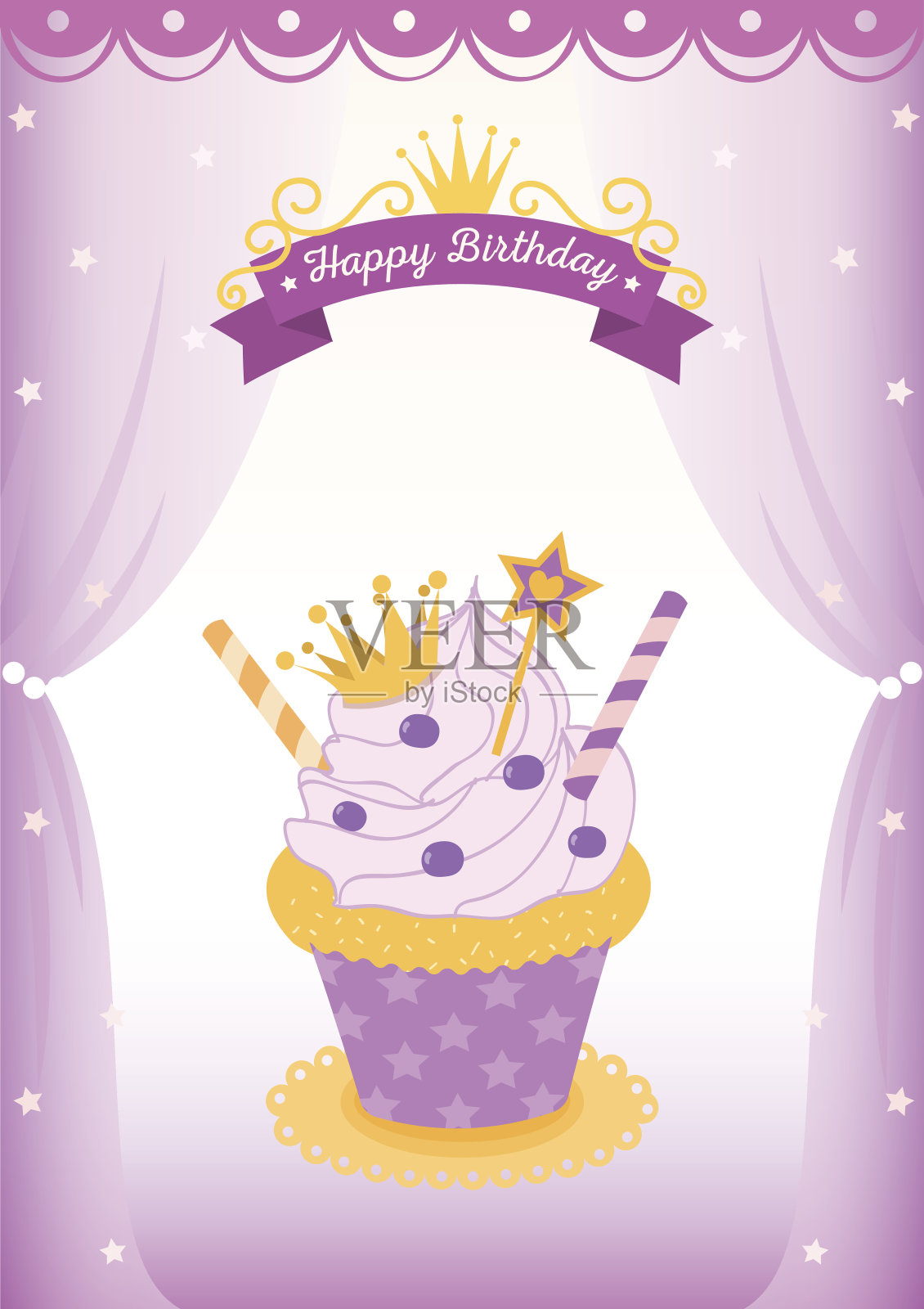 公主蛋糕紫色设计模板素材