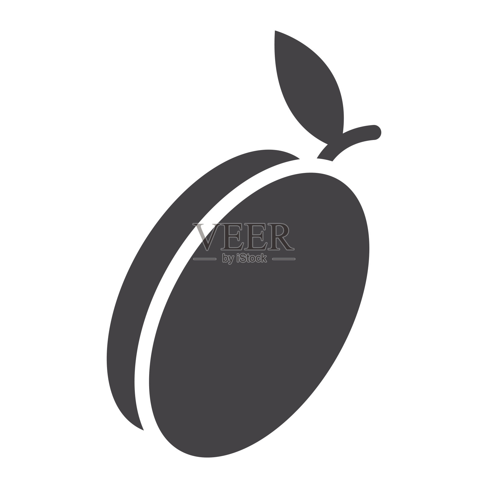 杏子固体图标，水果和饮食，矢量图形，一个象形图案的白色背景，eps 10。插画图片素材