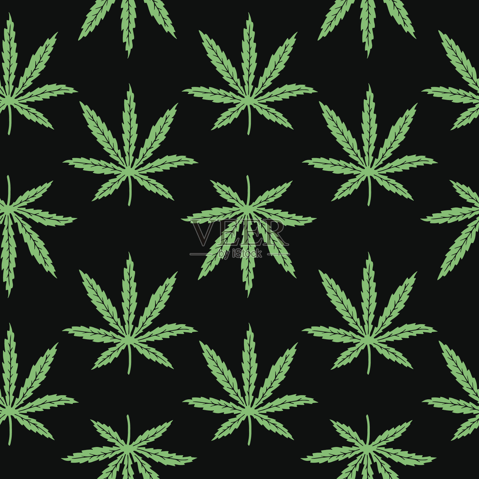 大麻无缝矢量模式插画图片素材