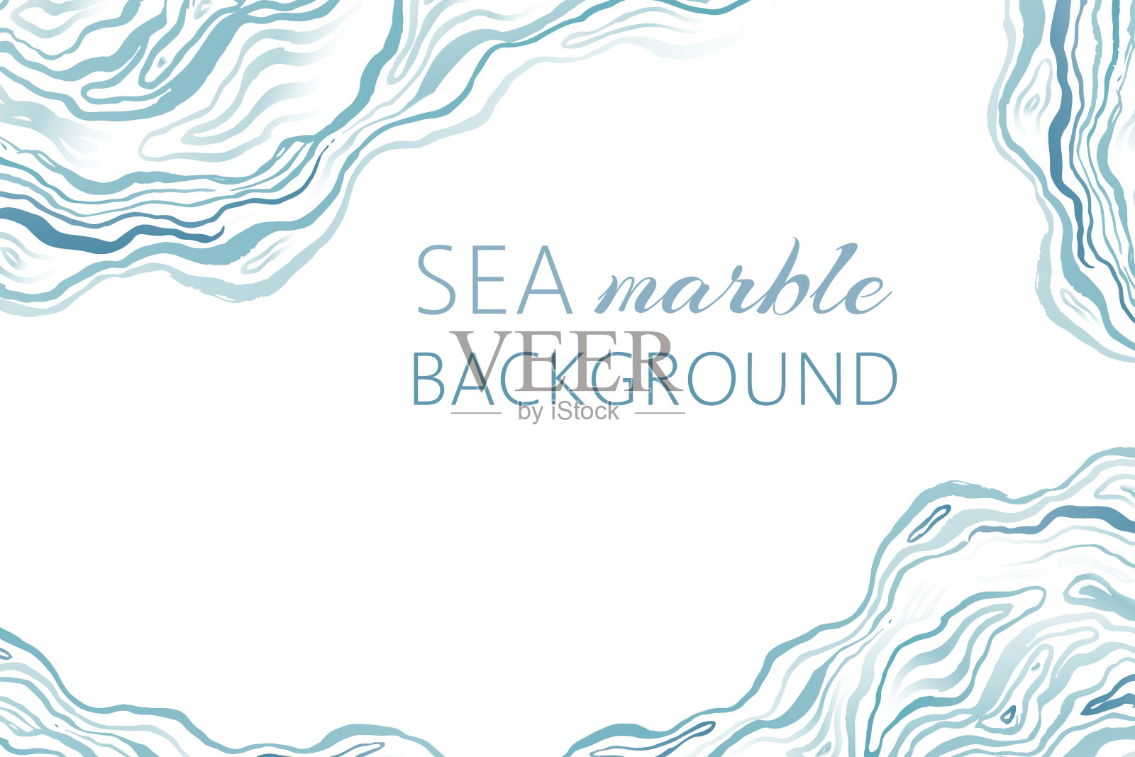 海大理石背景与油墨垃圾波浪。插画图片素材