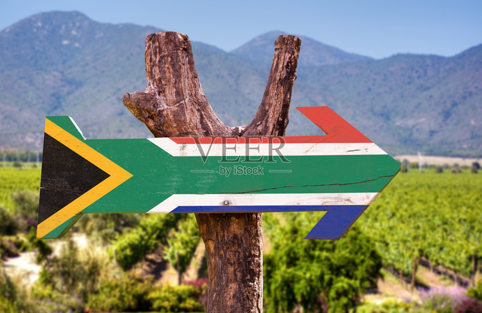 南非国旗木制标志照片摄影图片