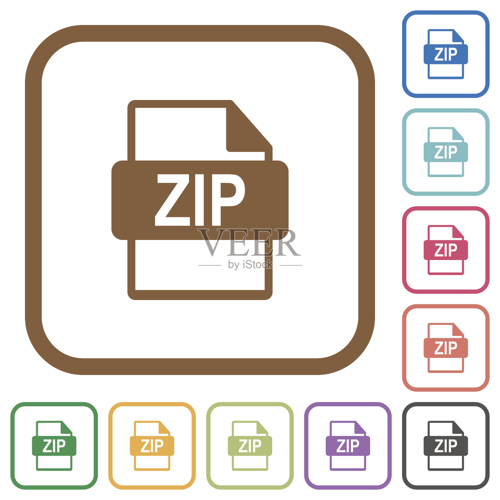 ZIP文件格式简单的图标插画图片素材