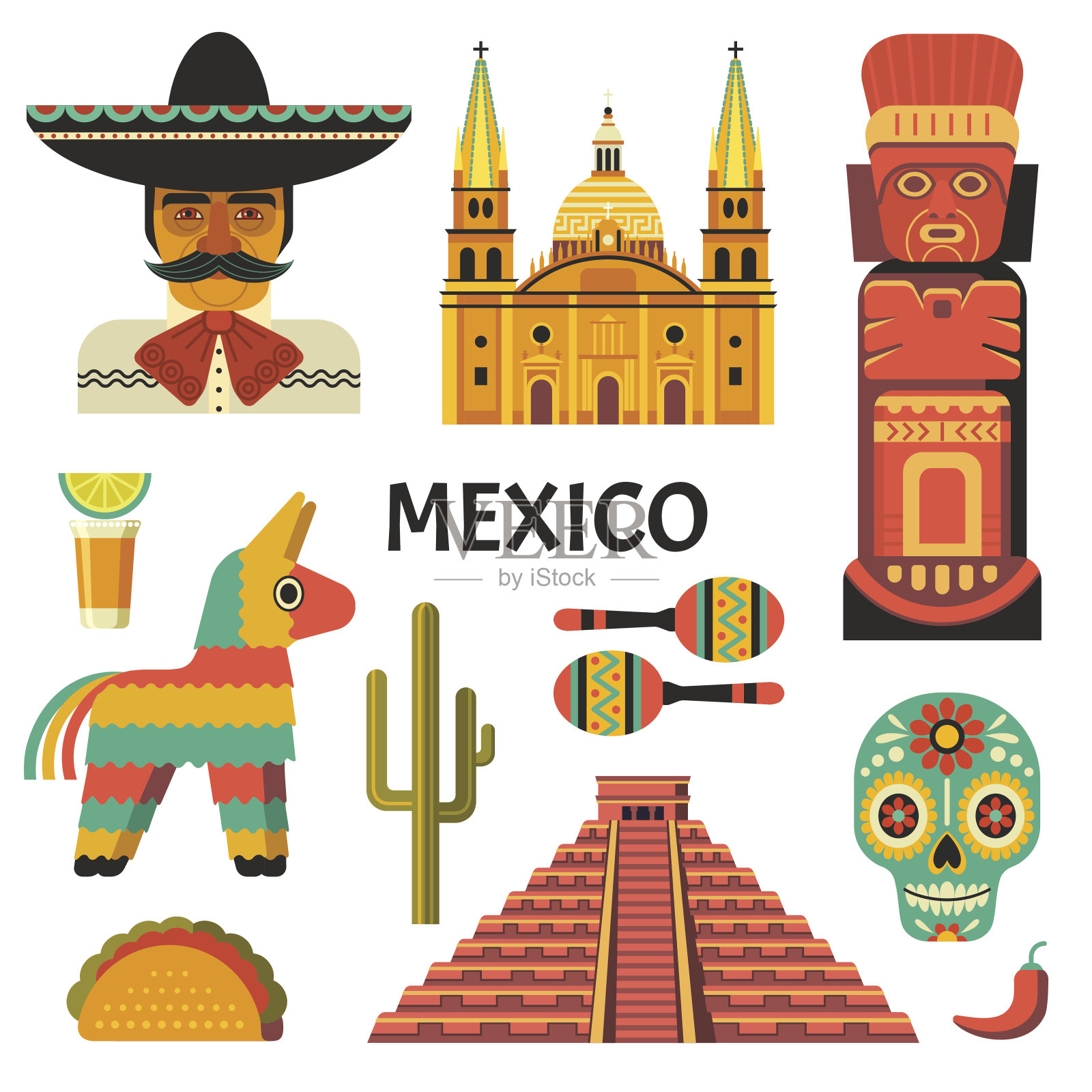 墨西哥的海报。插画图片素材