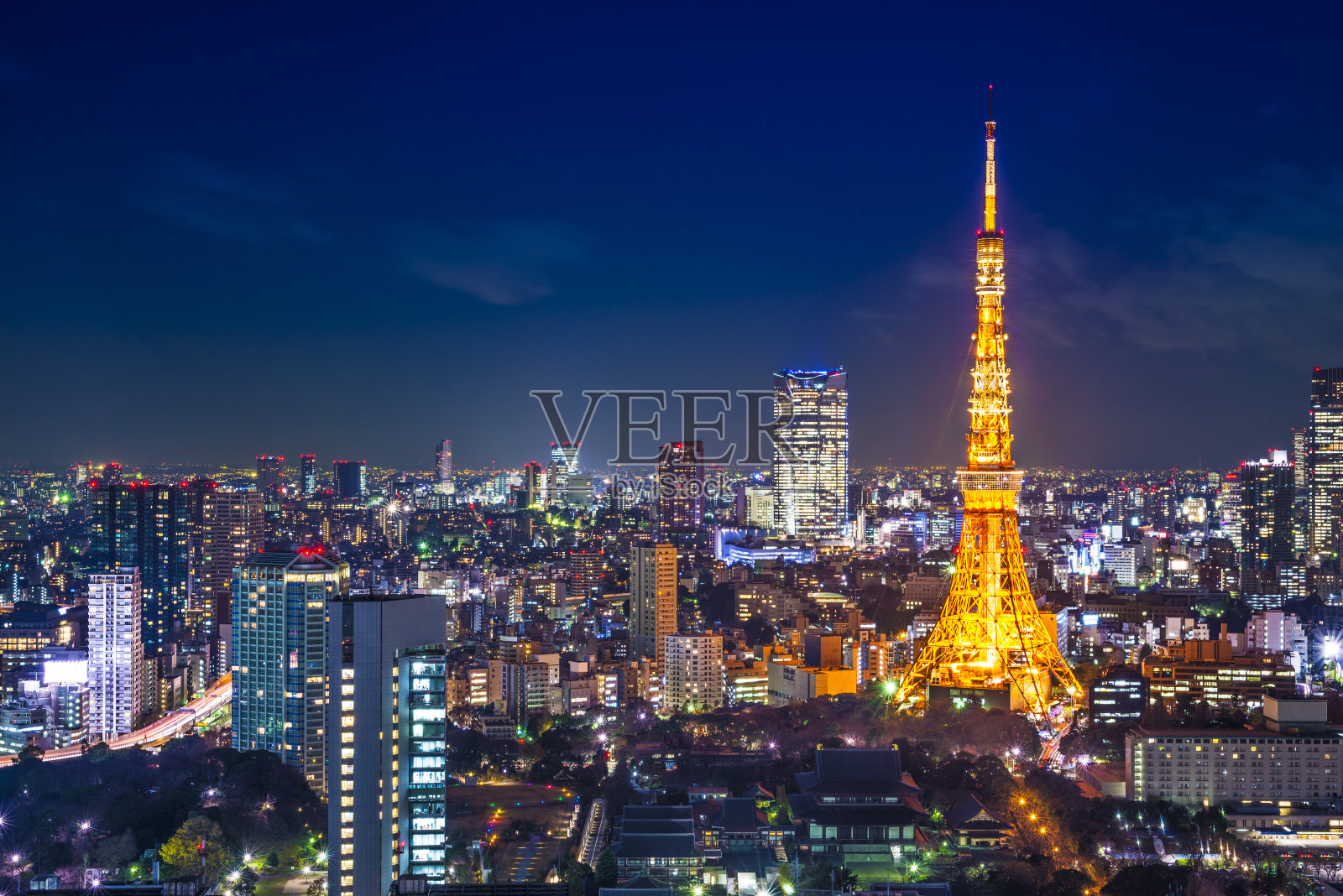 东京塔的东京市景照片摄影图片