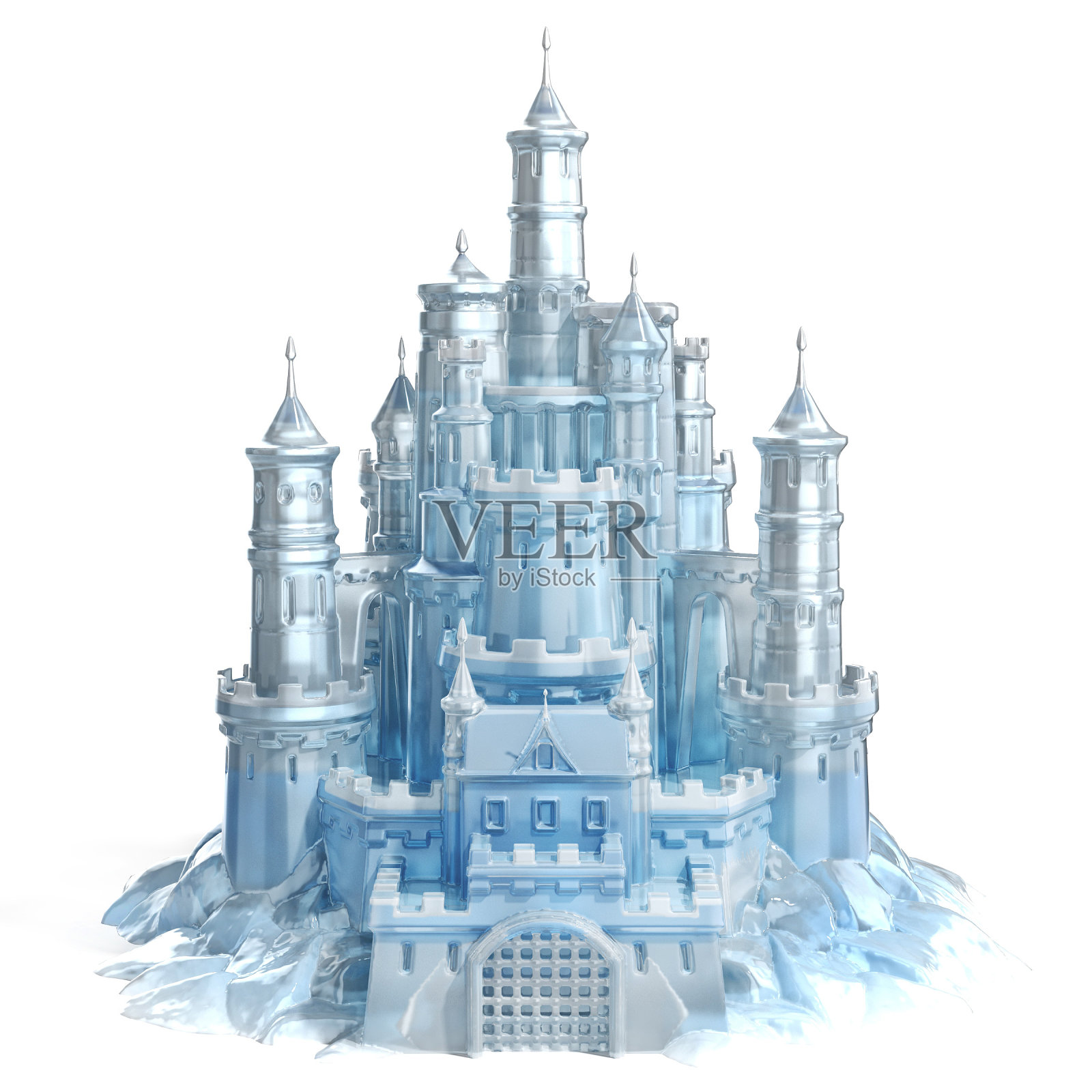 冰雪城堡3d插图照片摄影图片