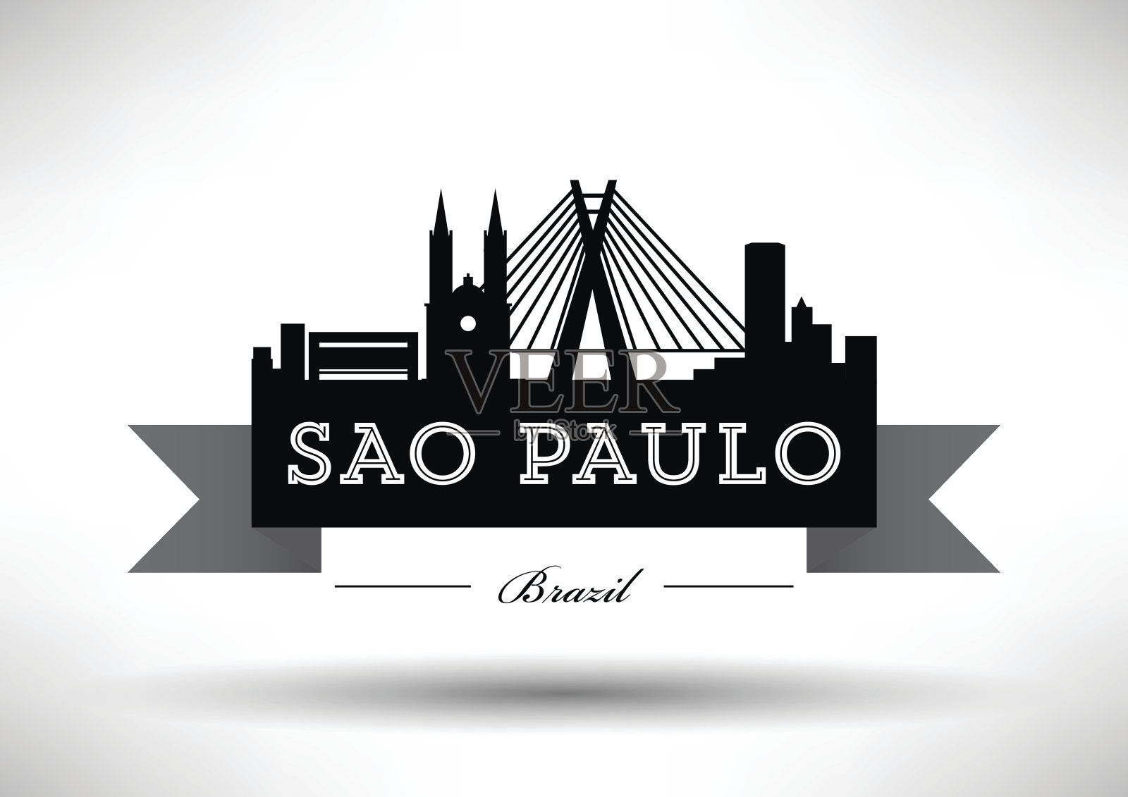 向量圣保罗城市天际线设计插画图片素材