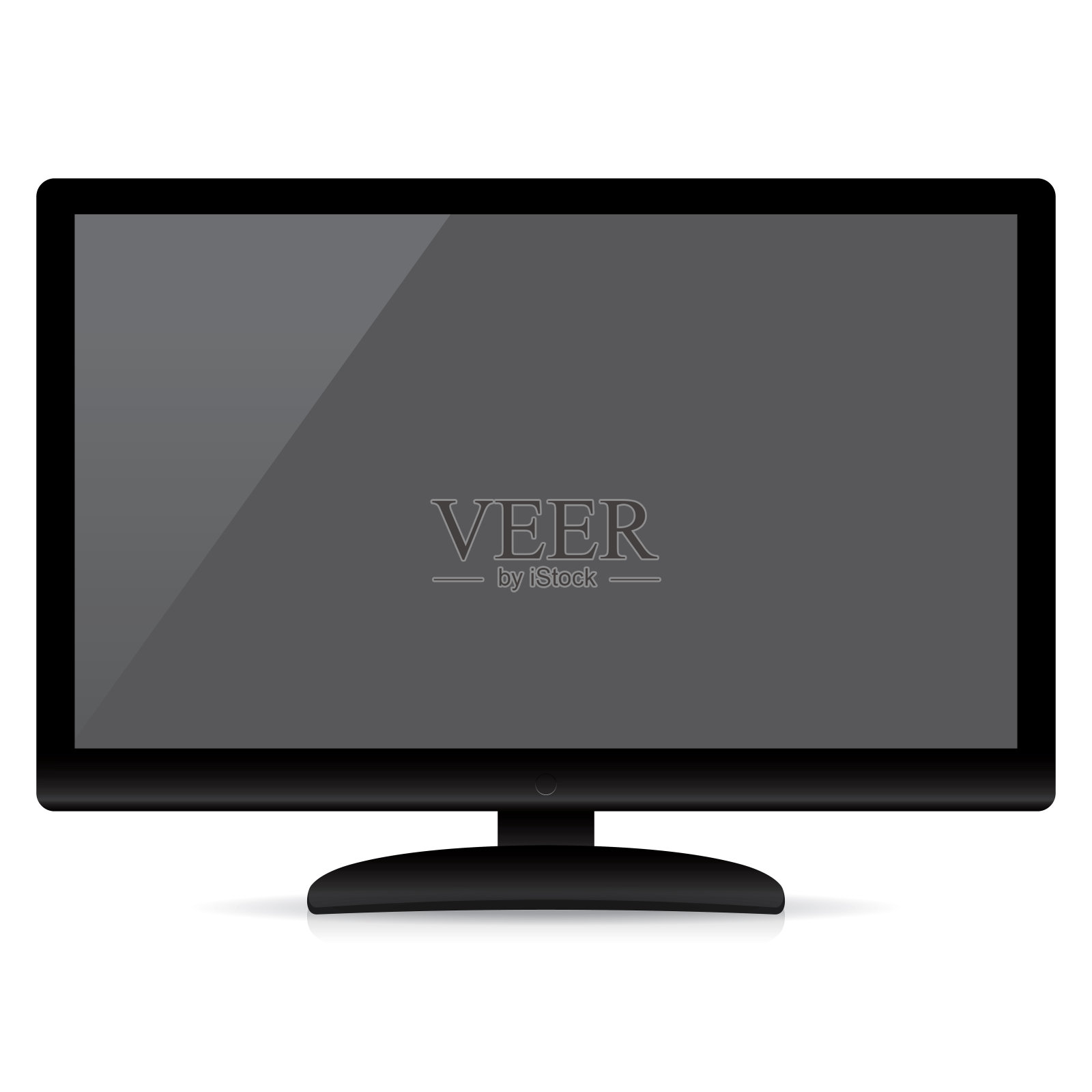 现代空白平板电视孤立在白色背景设计元素图片