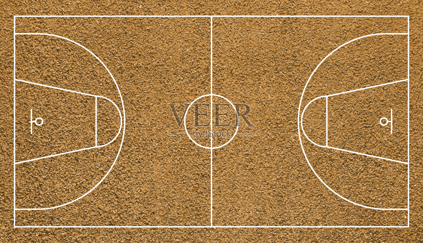 篮球球场逼真俯视图球场纹理插画图片素材