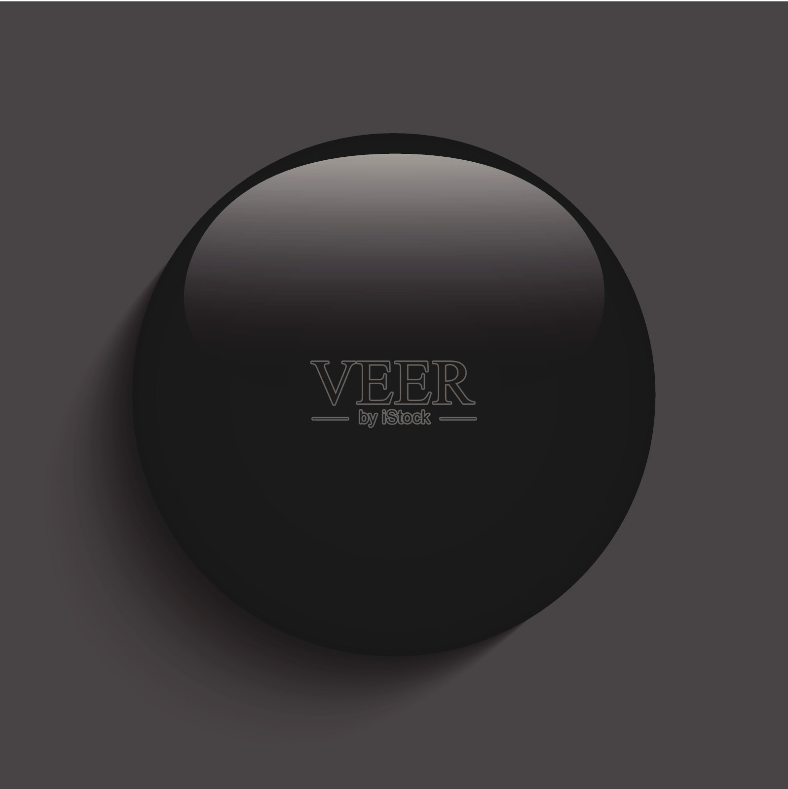 黑色玻璃圆圈按钮上的白色背景设计元素图片