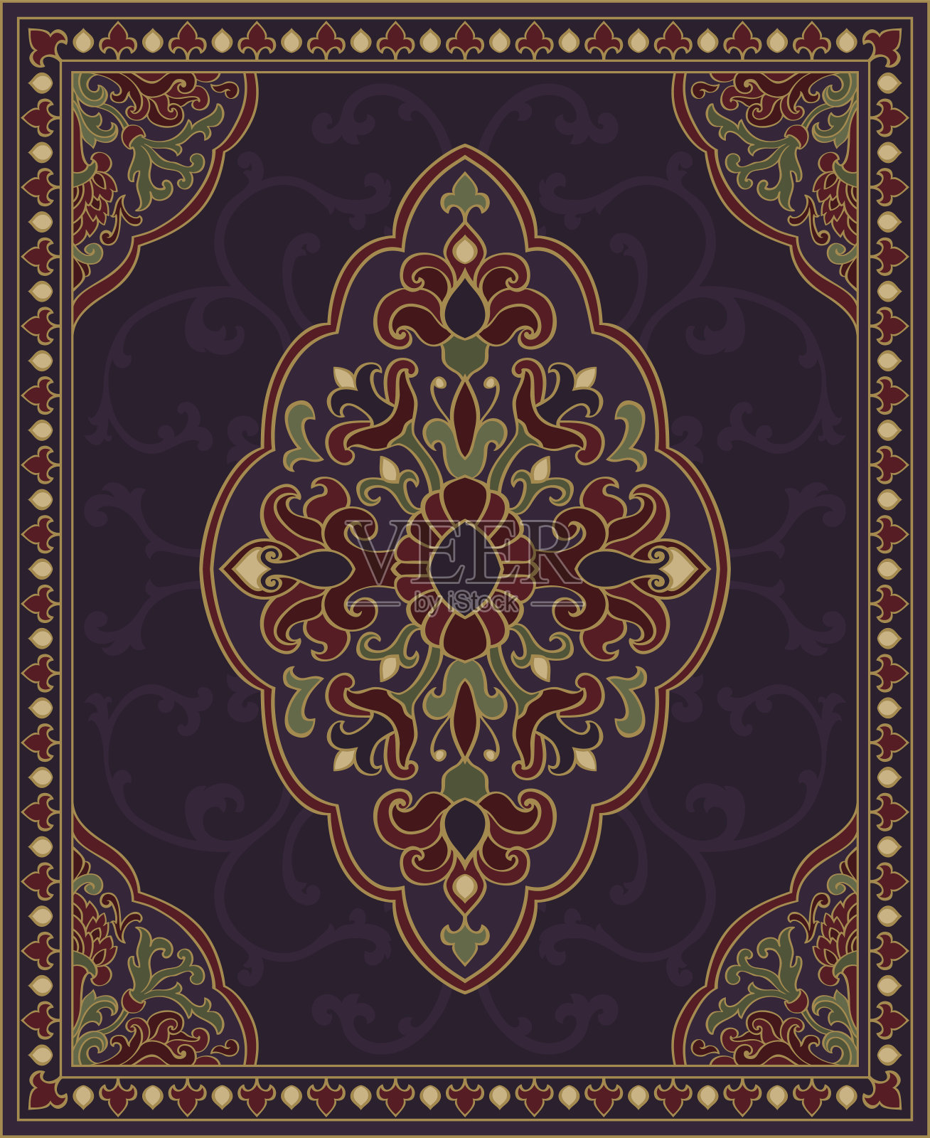 紫色地毯模板。插画图片素材