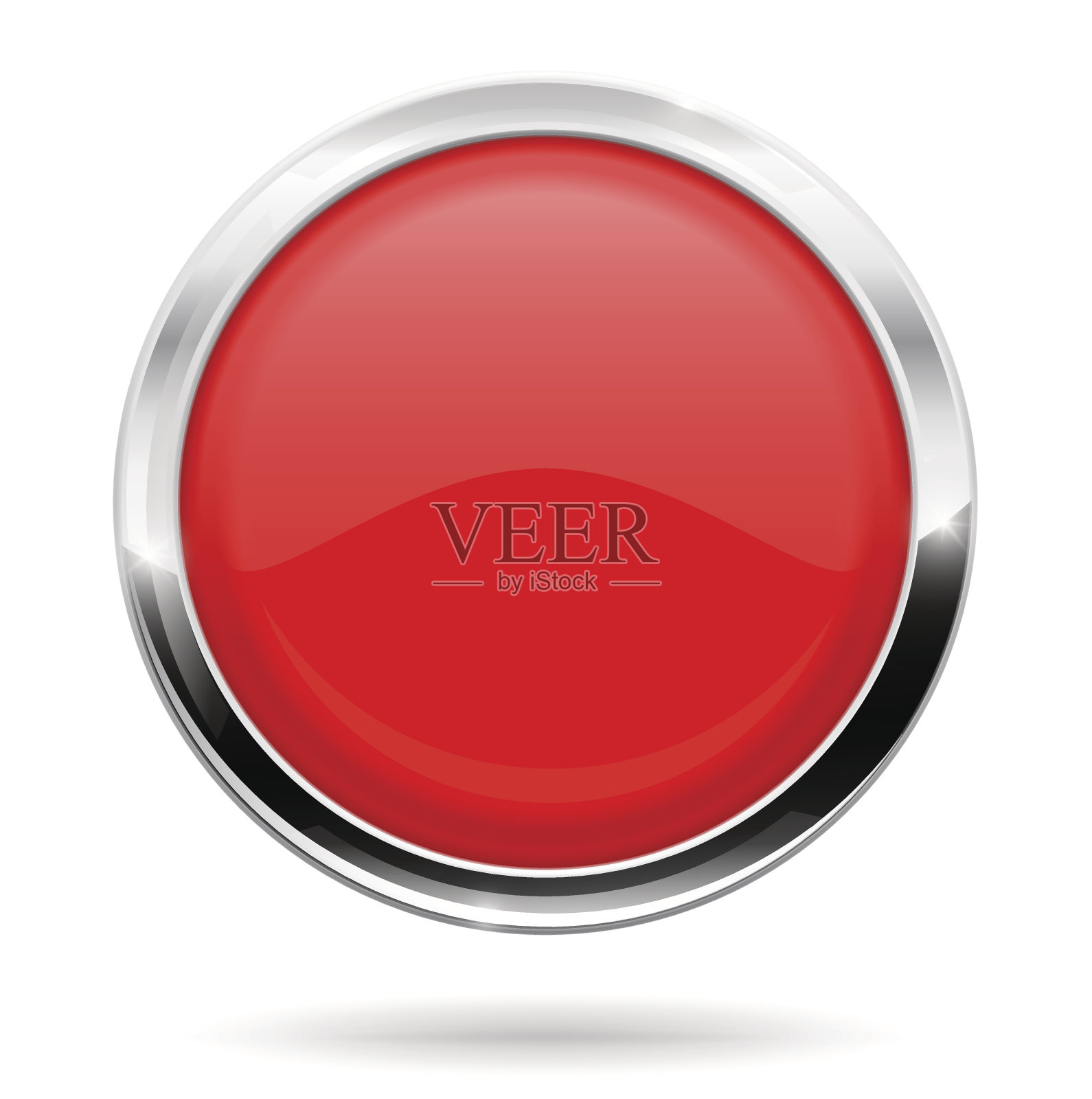 红色的圆形按钮。网页图标与铬框设计元素图片