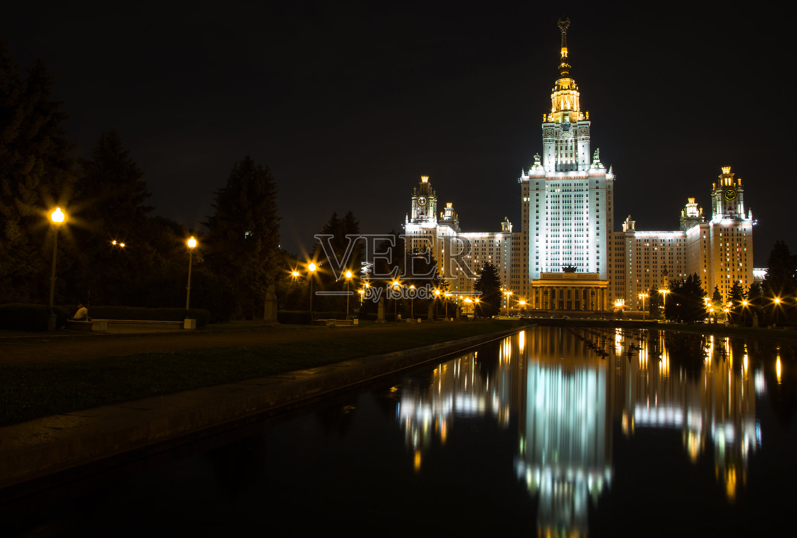 莫斯科大学夜校照片摄影图片