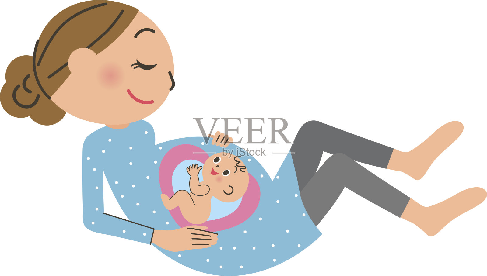 孕妇和婴儿插画图片素材