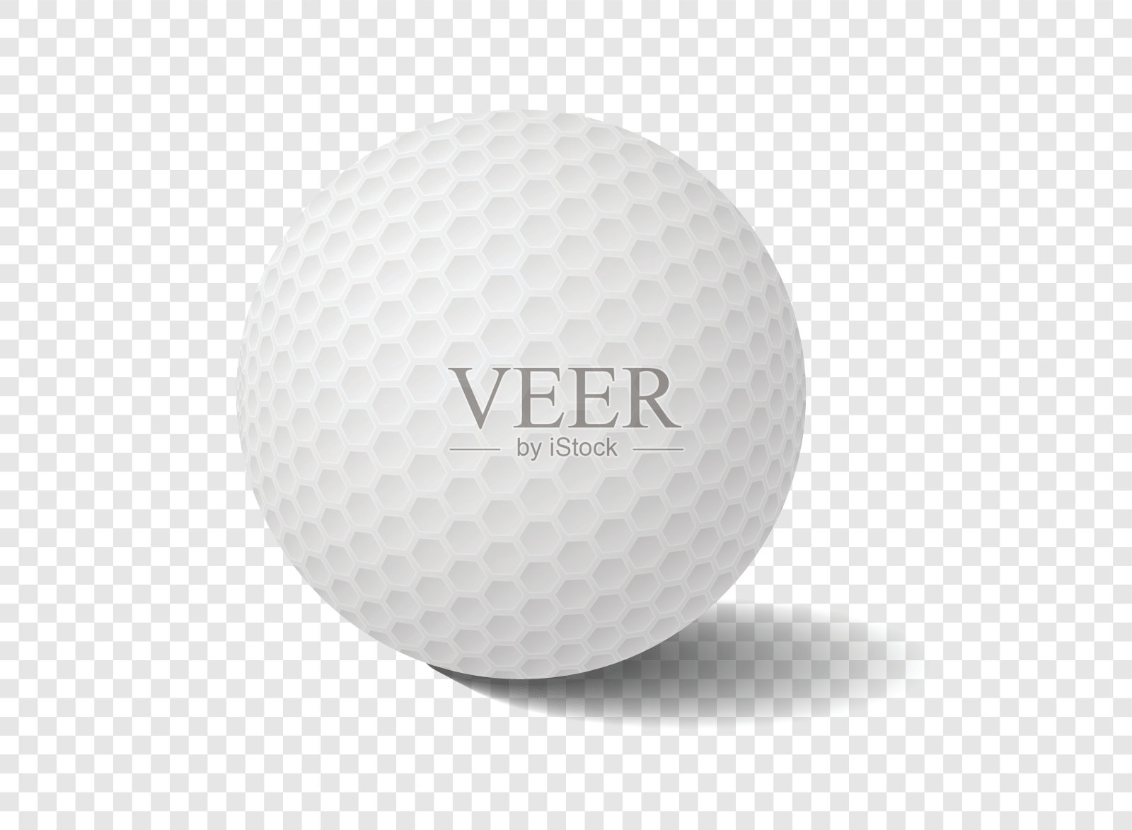 孤立的高尔夫球在透明网格-矢量插图设计元素图片