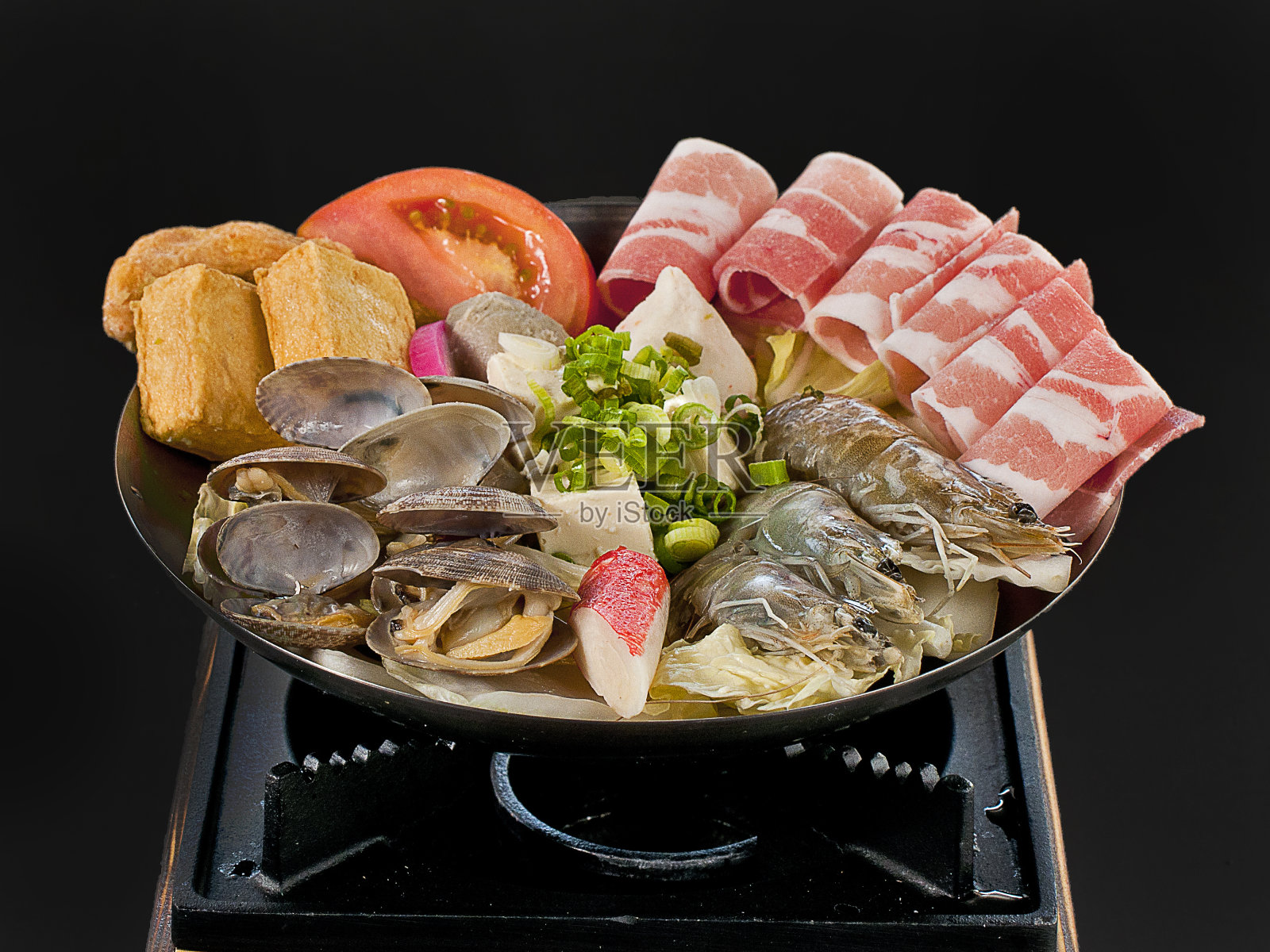 海鲜火锅亚洲涮锅照片摄影图片