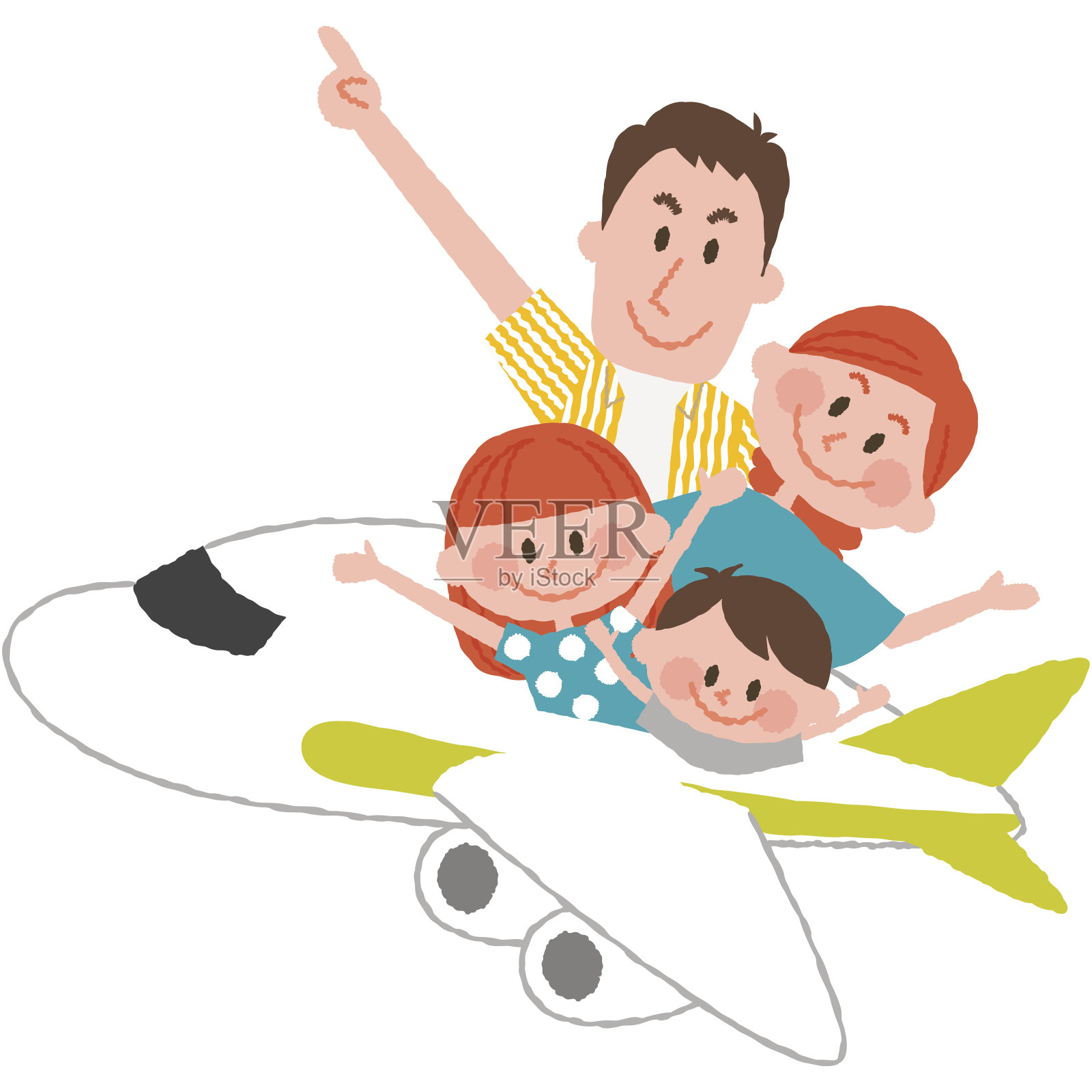 快乐的家庭之旅插画图片素材