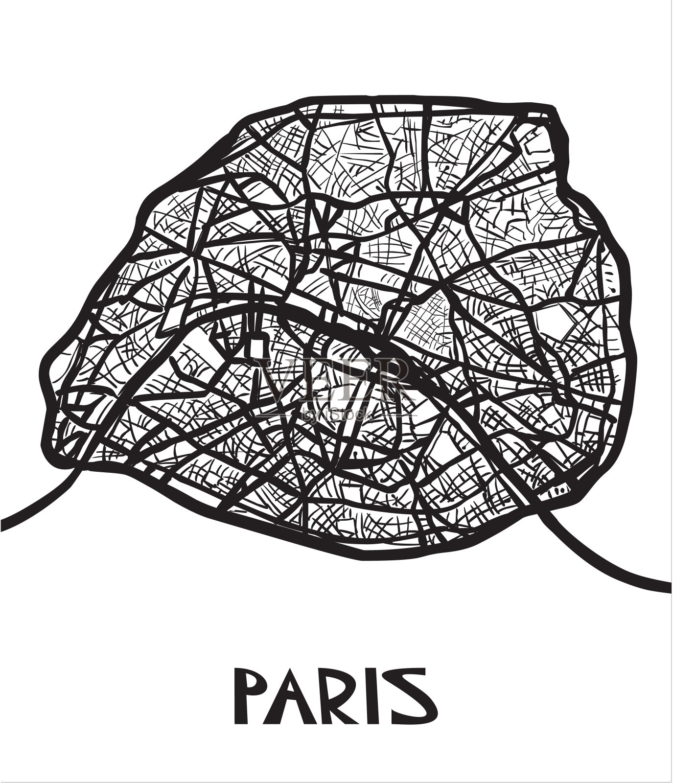 巴黎地图插画图片素材