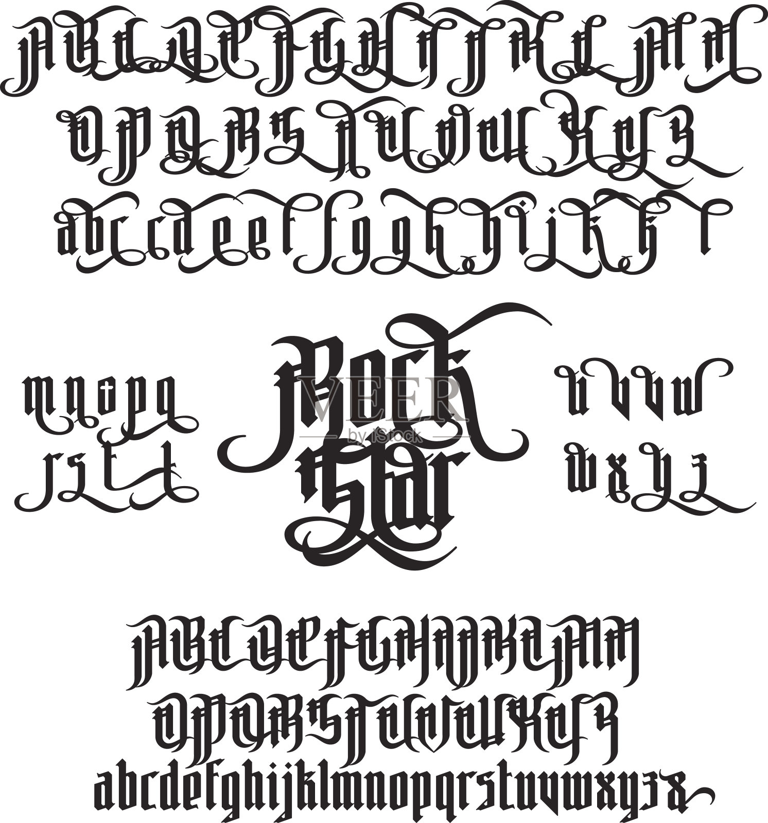 摇滚明星哥特字体设计元素图片