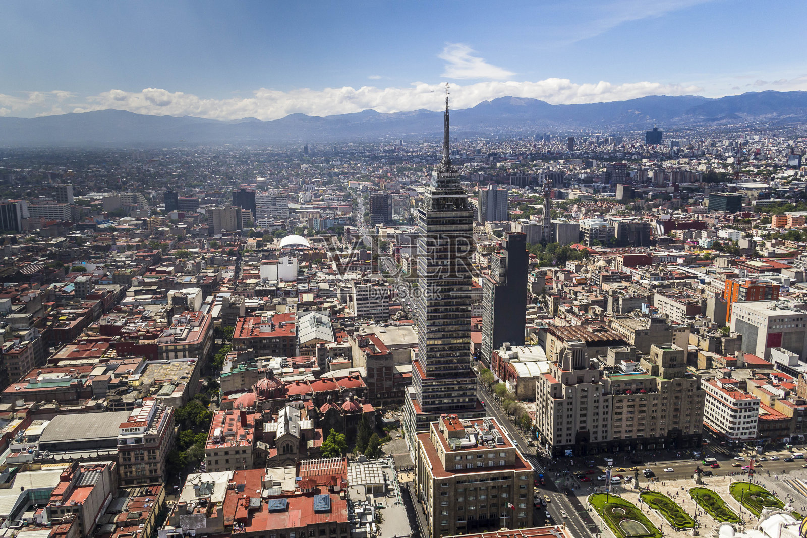 鸟瞰图的墨西哥城中心照片摄影图片