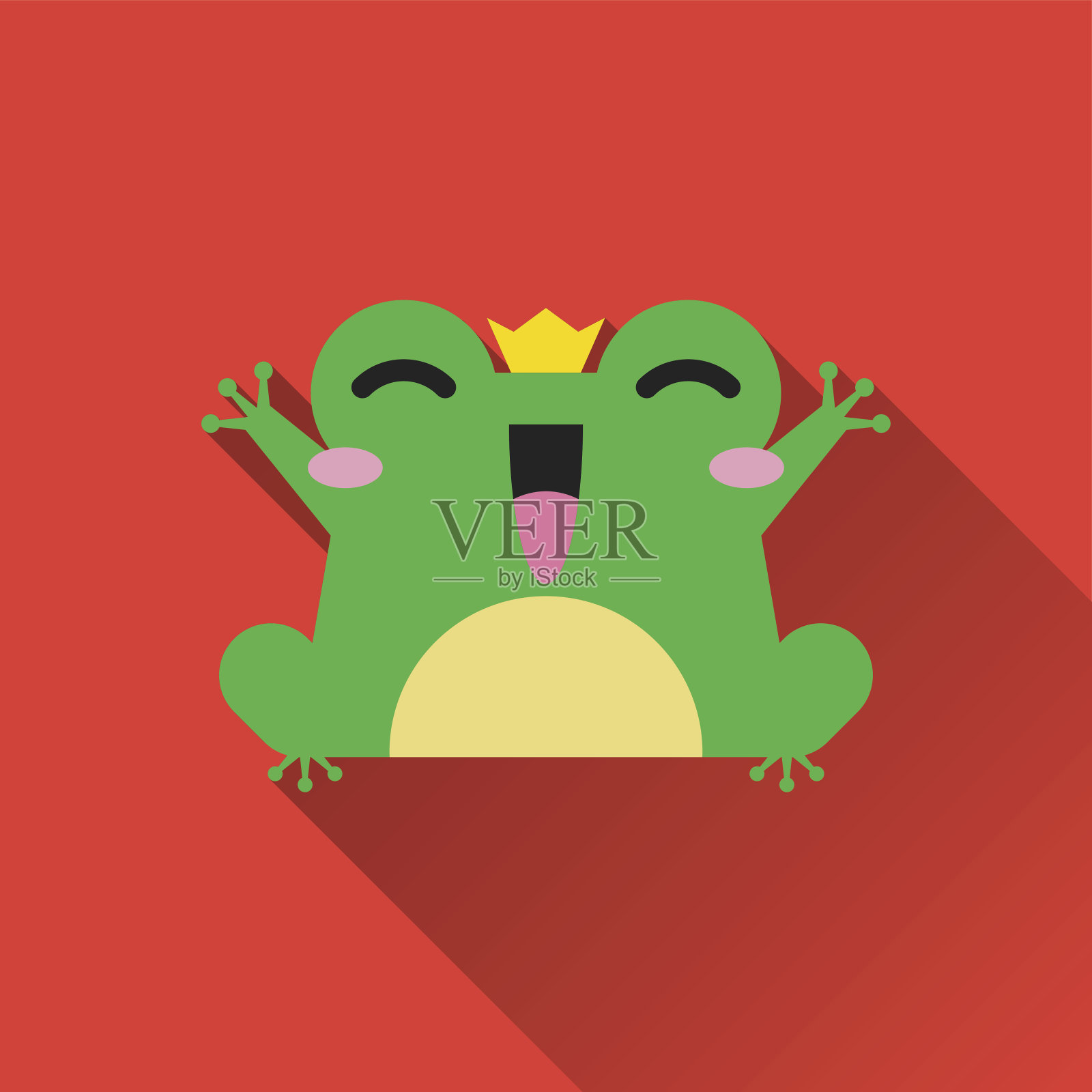 绿色的小青蛙插画图片素材