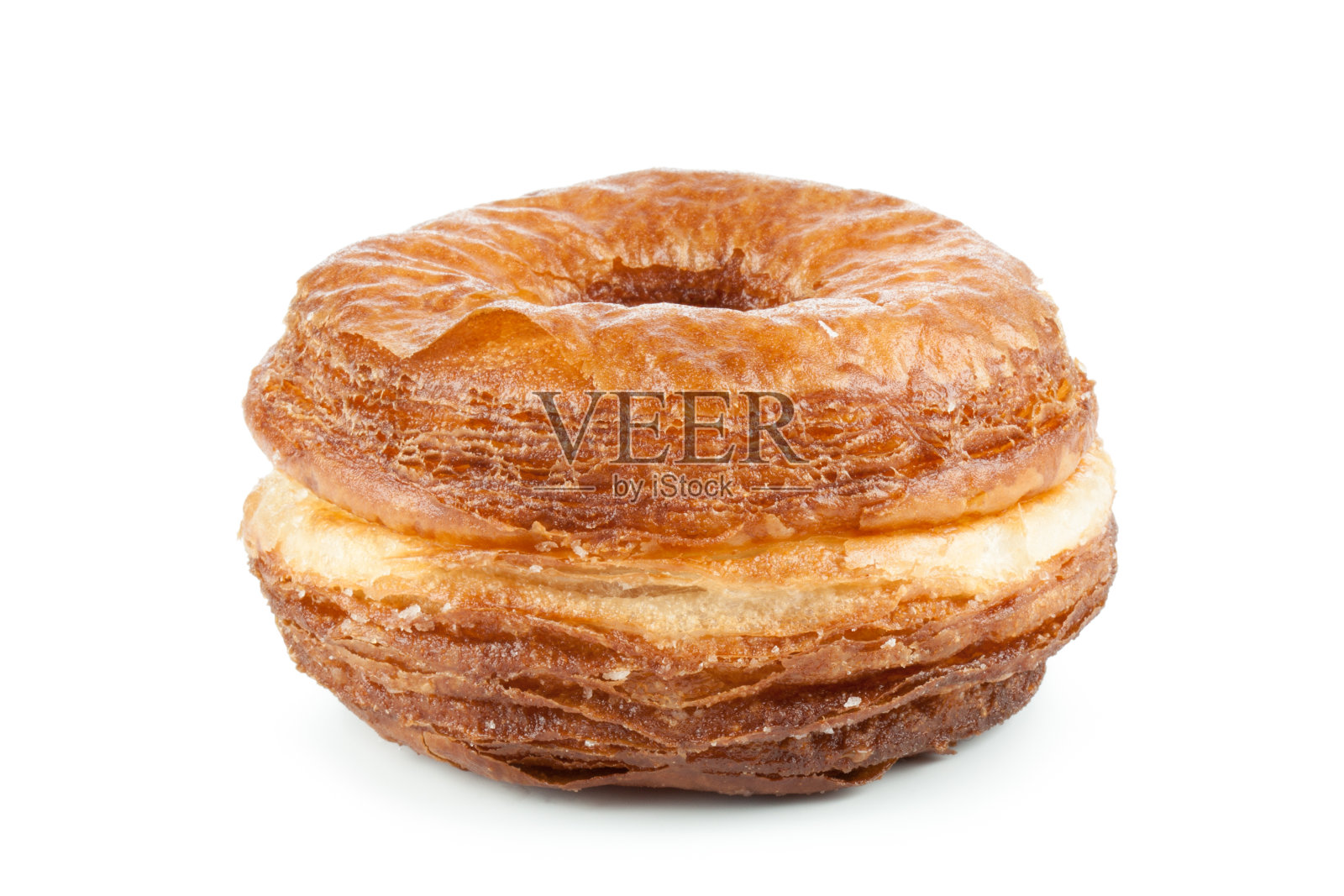 牛角面包和甜甜圈混合物孤立在白色照片摄影图片